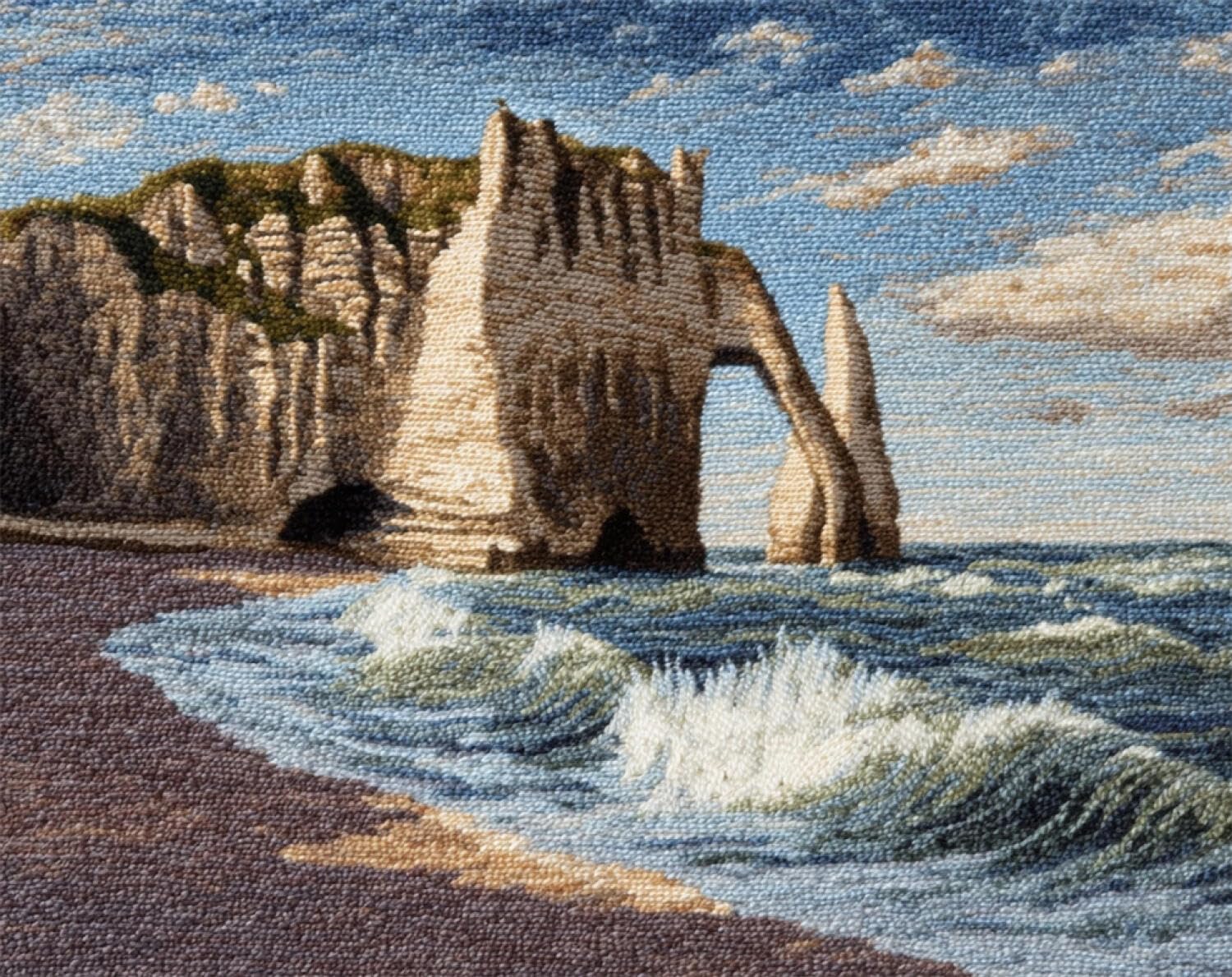 Henypt DIY Latch Hook Rug Kit Seaside Cliffs 90x120cm