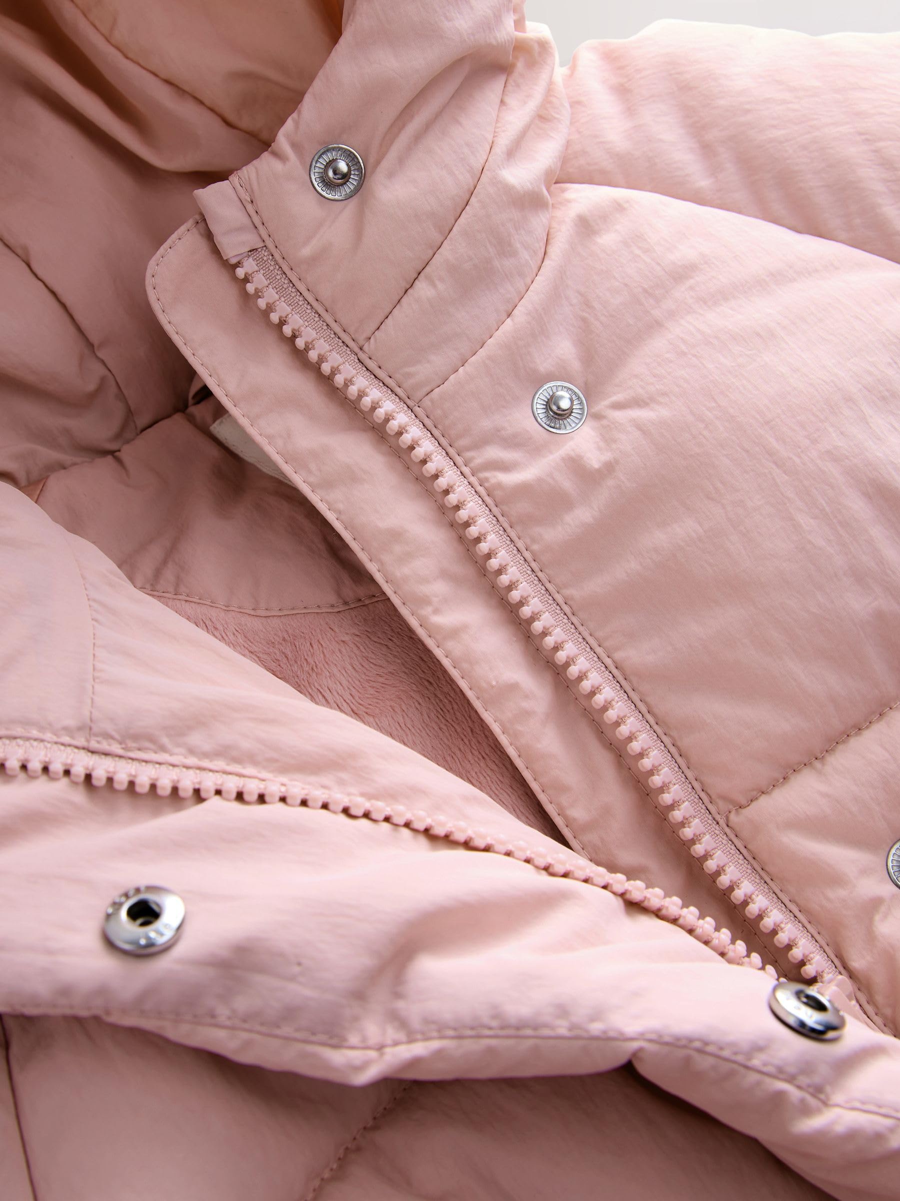 NEXT Fille Manteau rembourré imperméable avec doublure en fausse fourrure