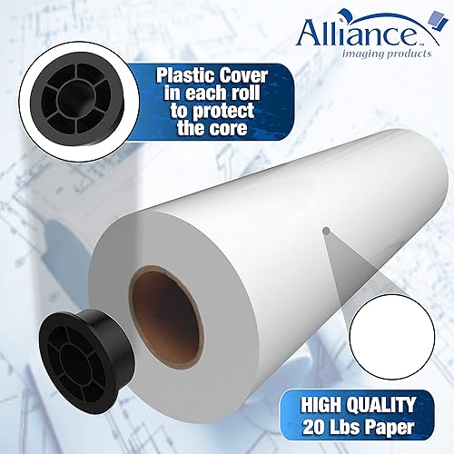 Miniatura 5 de Alliance Rollos CAD de papel de formato ancho (20 libras  4 rollos, 36 pulgadas x 150 pies  núcleo de 2 pulgadas)
