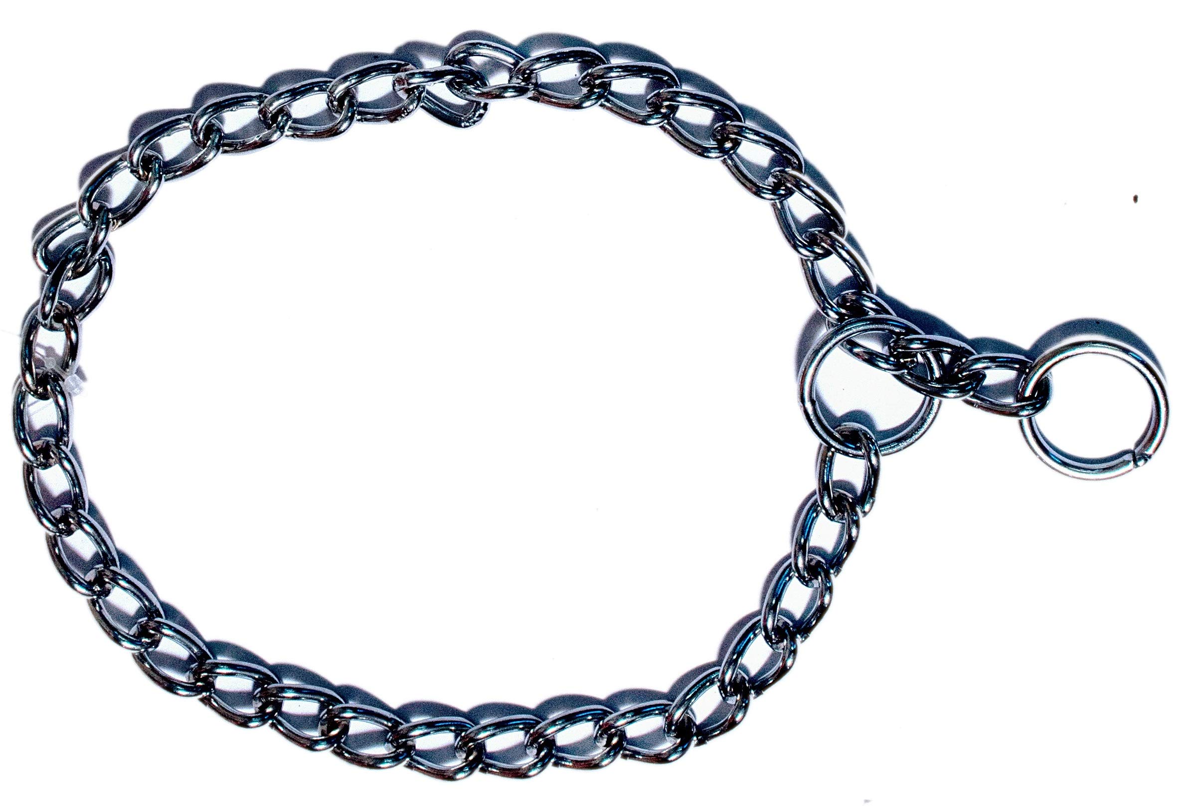 Grinded Chrome Platted Silver Training Choke Chain Collar Chain, Neck Collar Belt for Heavy Sized Dogs of All Breeds with 2 Metal End Cirlces (2.5 ft)