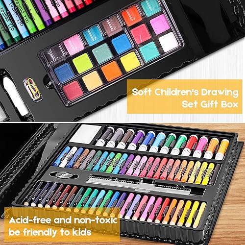 Miniatura 6 de iBayam - Kit de arte paquete de 222 kits de dibujo suministros de arte para niños niñas adolescentes artistas principiantes con caballete triple