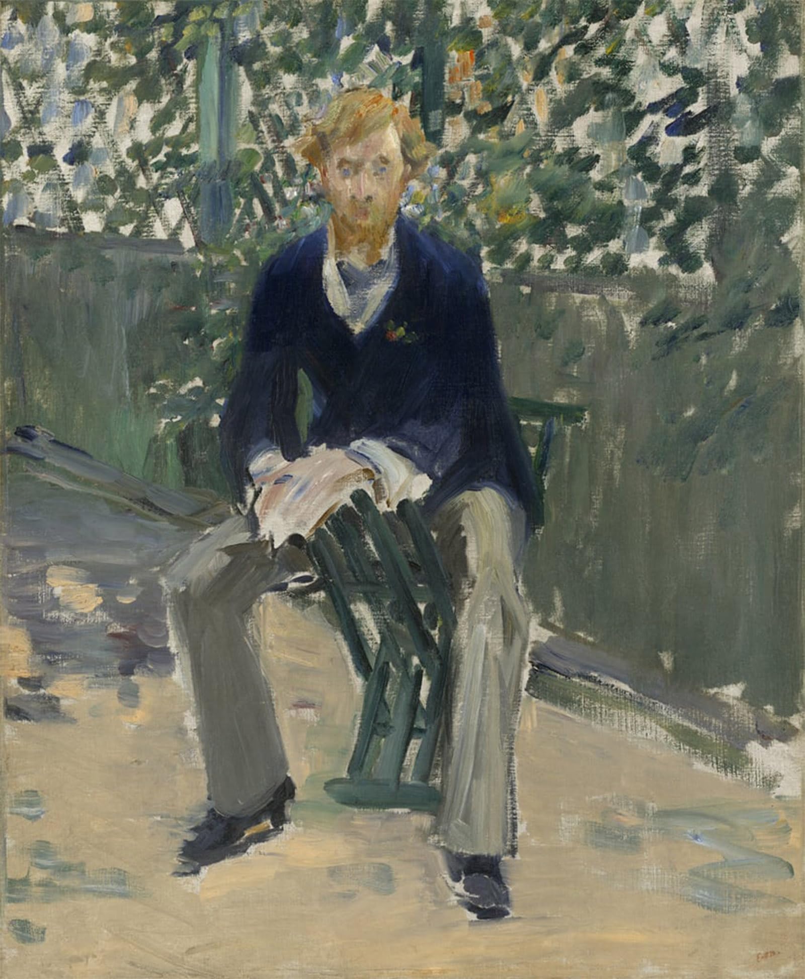 ARTXLXXBN Famous Prints Artwork Pictures Poster Painting Art George Moore in the Artist's Garden by Edouard Manet Artwork Landscape Pictures for Home Decor 60x90cm
