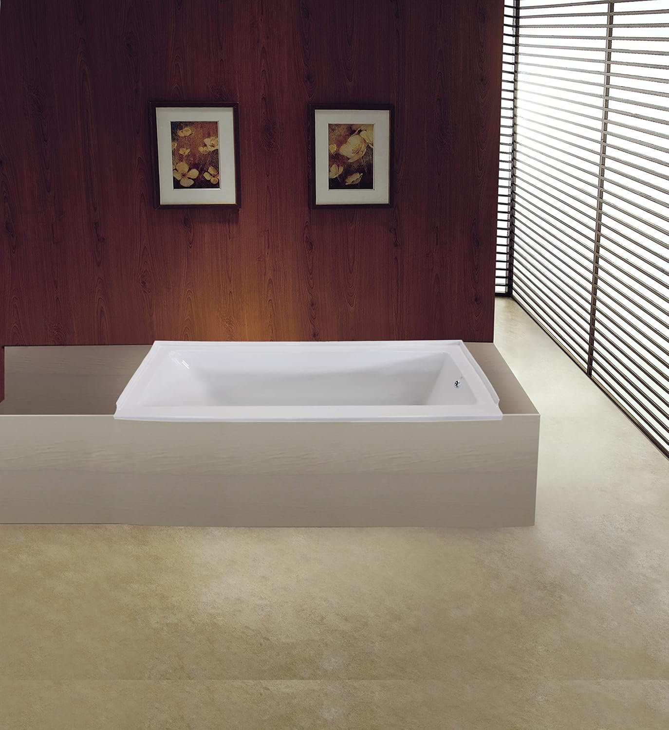 Kingston Brass VTPN603220R 60-Inch Acrylic Drop-In Tub with Right Hand Drain, White