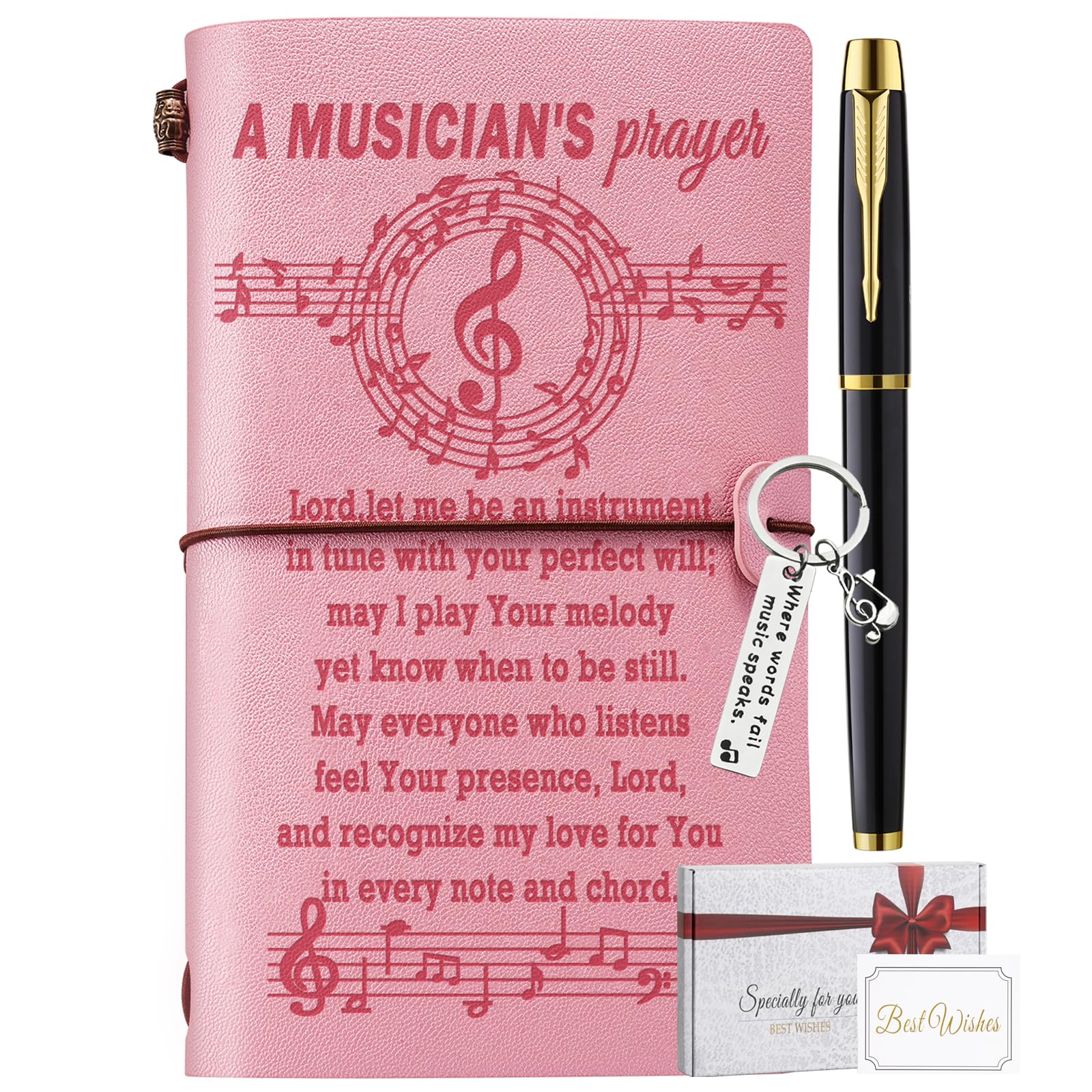 Musica Regali Uomini Donne, Amanti della Musica regali Musicista Preghiera In Pelle Diario Notebook Musica Regali a tema per Insegnante di Musica Apprezzamento Compleanno Natale Pensione