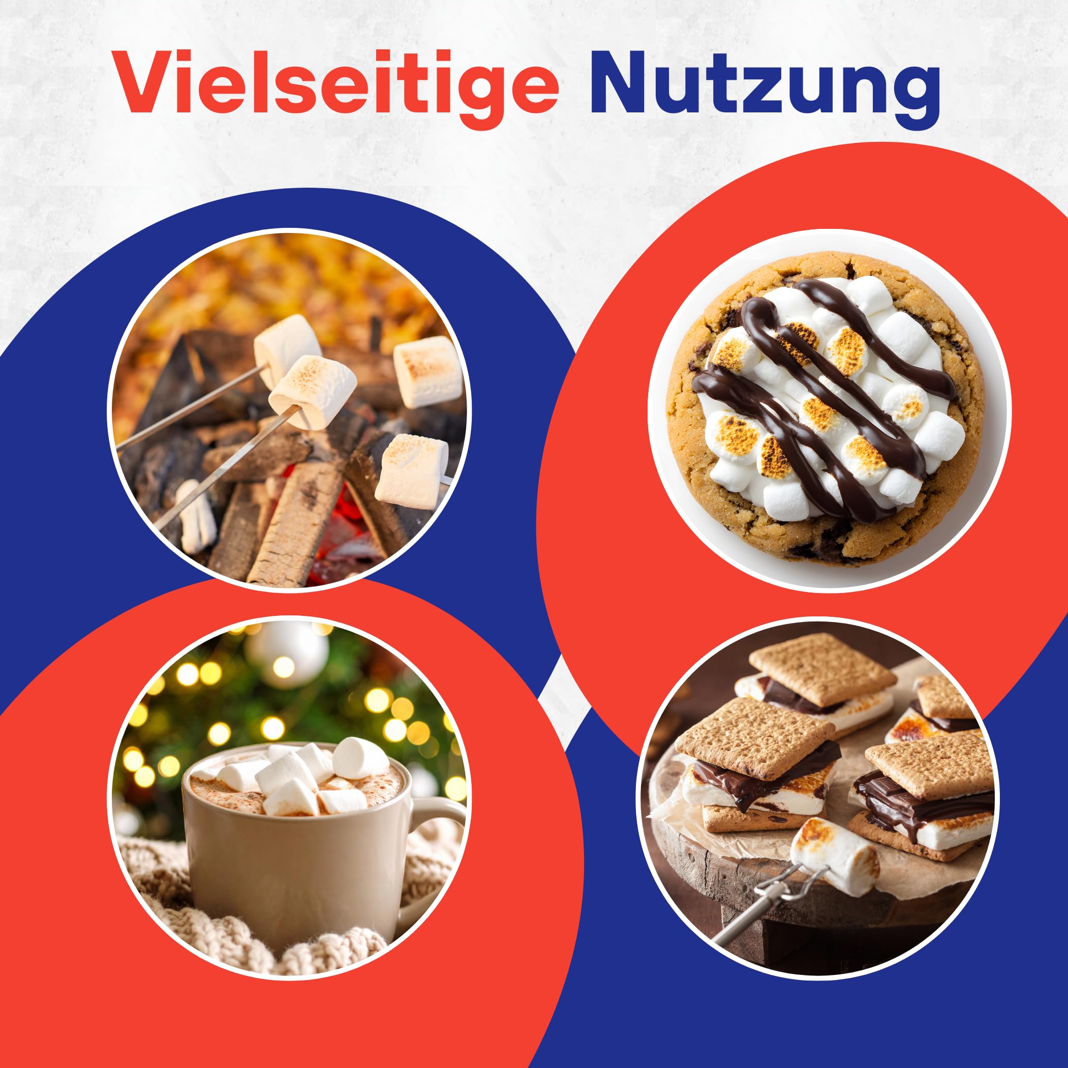 Mr. Mallo XXL Marshmallows 6x400G [ZUM GRILLEN & FÜR LAGERFEUER] - Riesen Marshmallow - Fluffige BBQ marshmallows - Mäusespeck softe Süßigkeit für