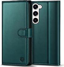 for Samsung S23 Case, 4 Card Slots Kickstand Magnetic Closure Protective Phone Case for Samsung Galaxy S23 5G - Green