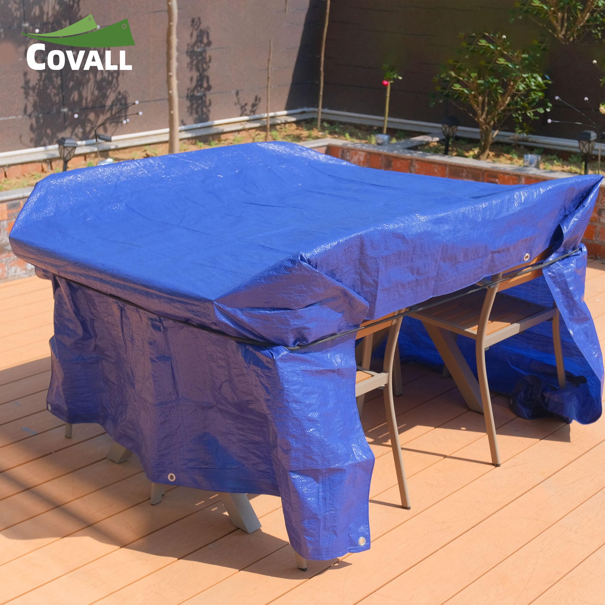Telone Blu 2.4x3 m 115 g/m², Impermeabile Antistrappo per Carichi Pesanti, con Occhielli, per Campeggio, Giardino, Copertura Tetto e Magazzino