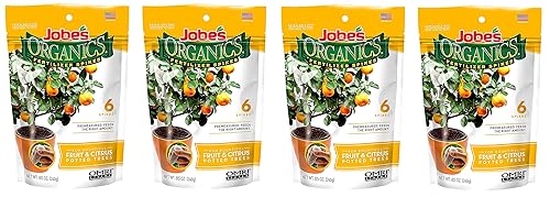 Jobe's Organics Picos fertilizantes para árboles frutales y cítricos, fertilizante de liberación temporal de 3-5-5 para todos los árboles frutales
