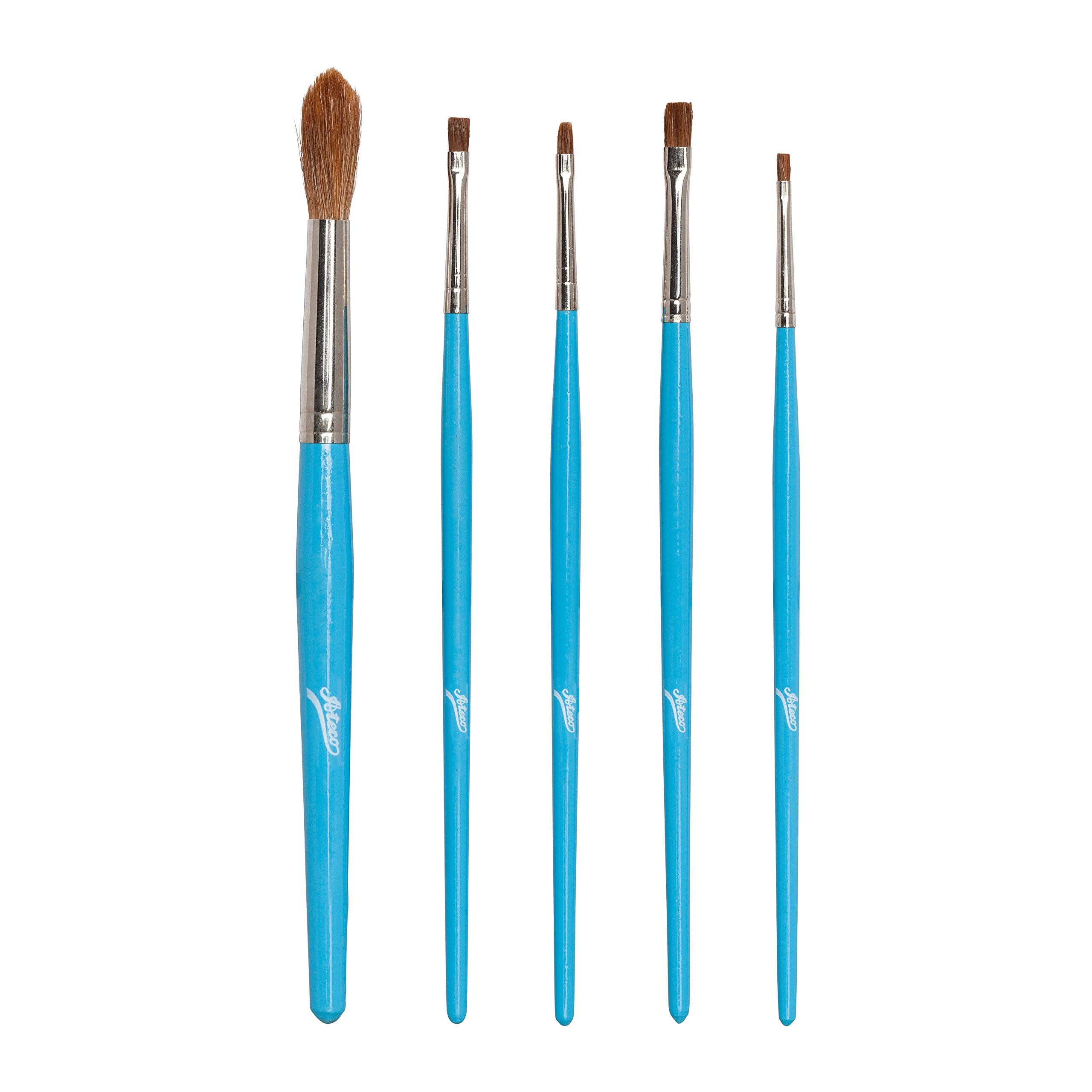 Ateco Brush Set with Sable Bristles, 4 Piece Set of Assorted Sizes for Gum Paste Decorations and Fine Detail Work