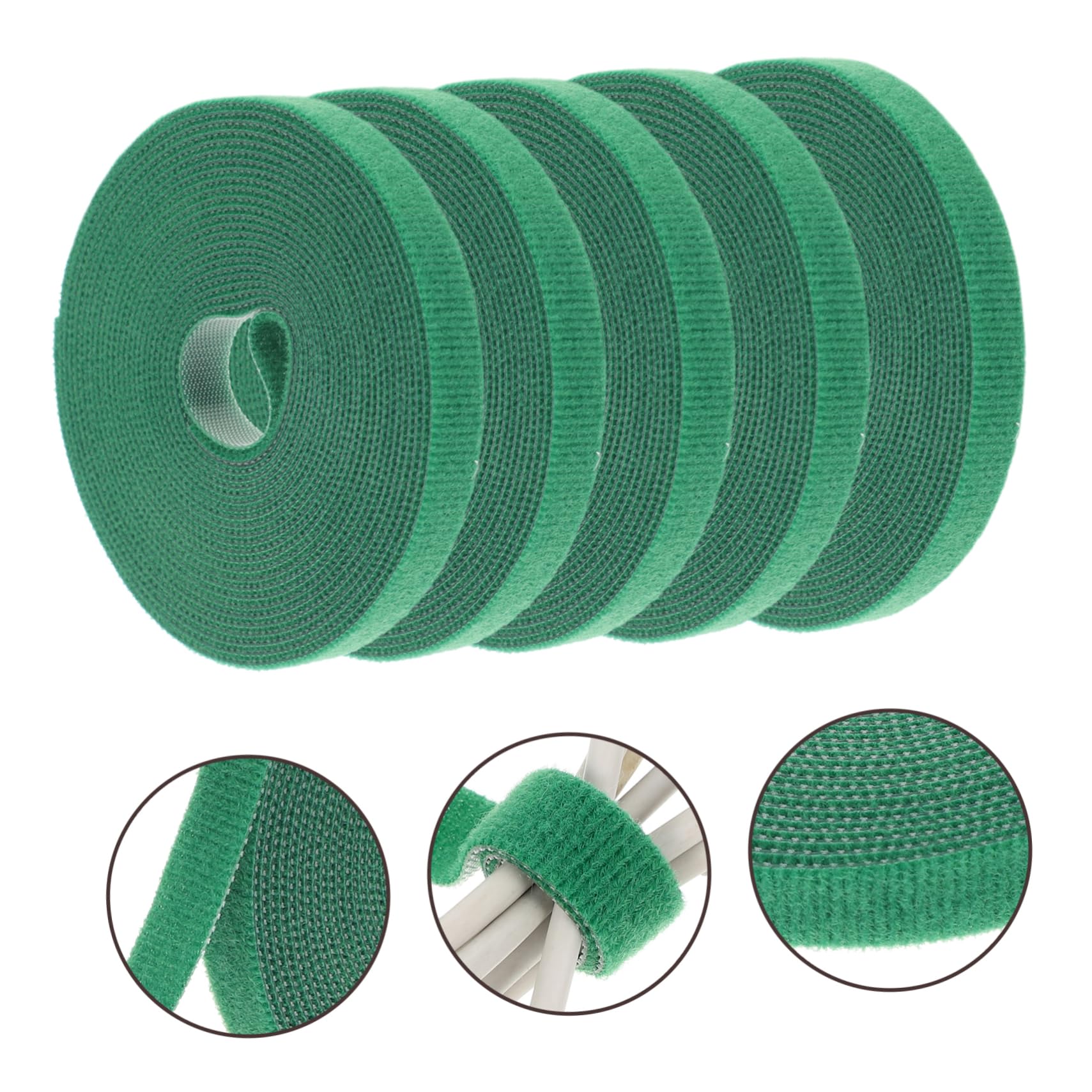 NUOBESTY 2 Sätze Kabelbinder Robuste Wiederverwendbare Kabelmanagement Bänder Für Büro Zuhause Garten Einfach Zuschneidbar Multifunktional 5 Rollen * 2