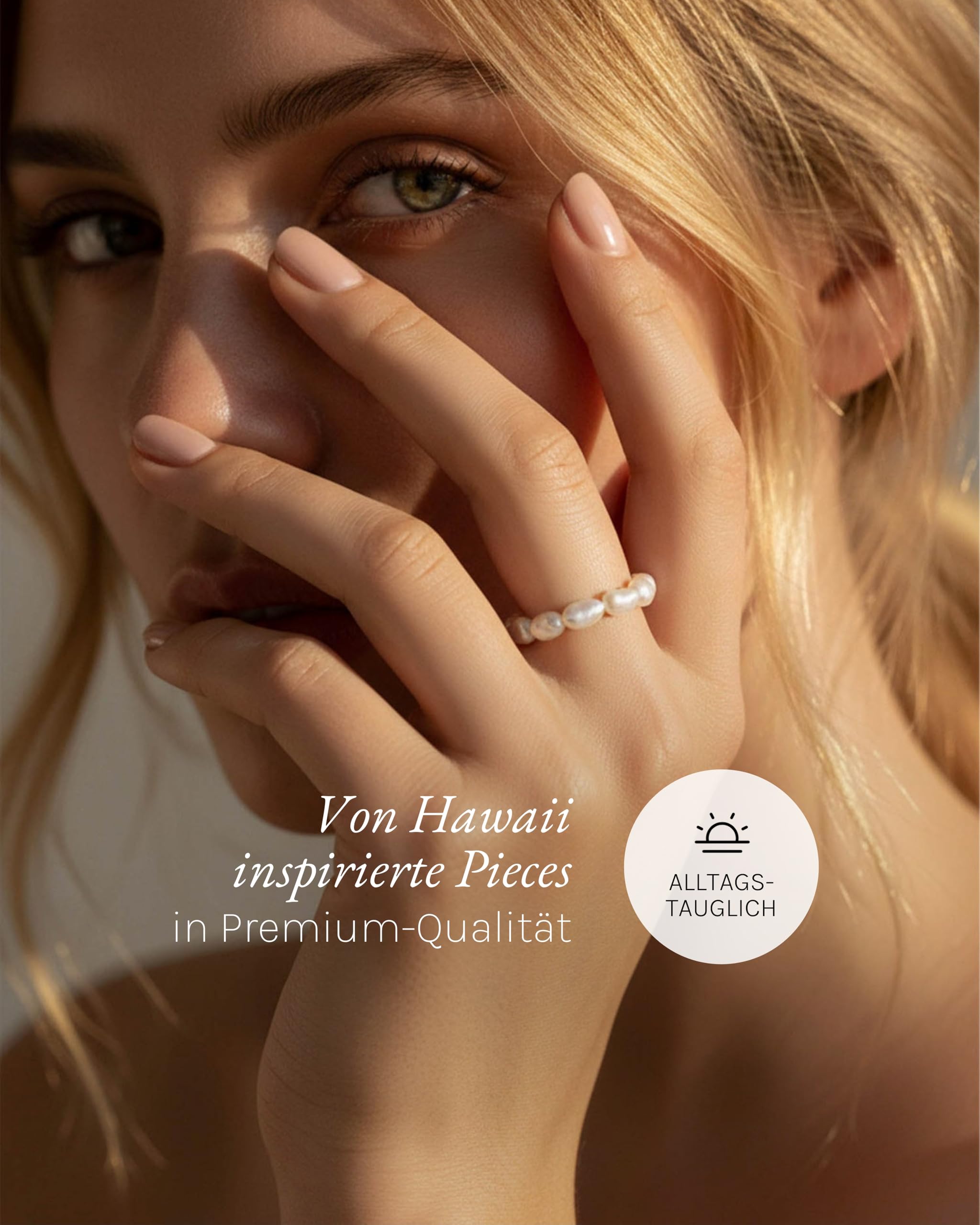 Purelei Ring Set Damen – Shade Anxiety Ring, Perlen Anti Stress Ring & Abstract Wave Ring – Gold – Verstellbare Edelstahlringe – Wasserfester Schmuck im 3er Set
