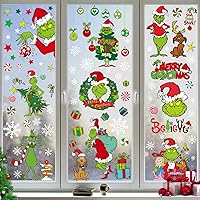 Vista 2 de Christmas Window Clings Xmas Decor - 90 PCS Reusable Double Sided Static Window Stickers - Merry Christmas Gel Decals for Xmas Decorations Indoor