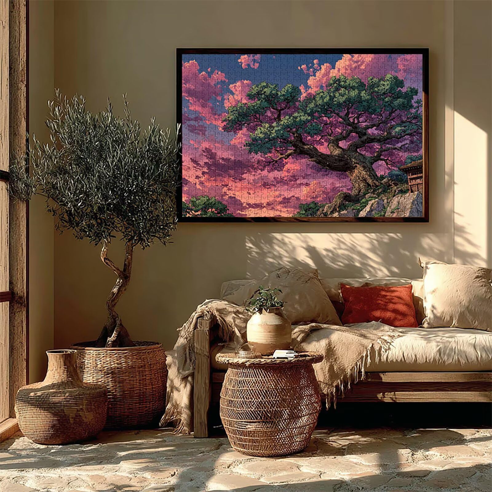 Puzzle Arte con Scatola Albero, Viola Puzzle Legno 3000 Pezzi Adulti 122x81cm, Attività di Intrattenimento ad Alta Difficoltà, DIY Classici Gioco, Jigsaw Per Tutta La Famiglia, Estate Regalo, 6-4704