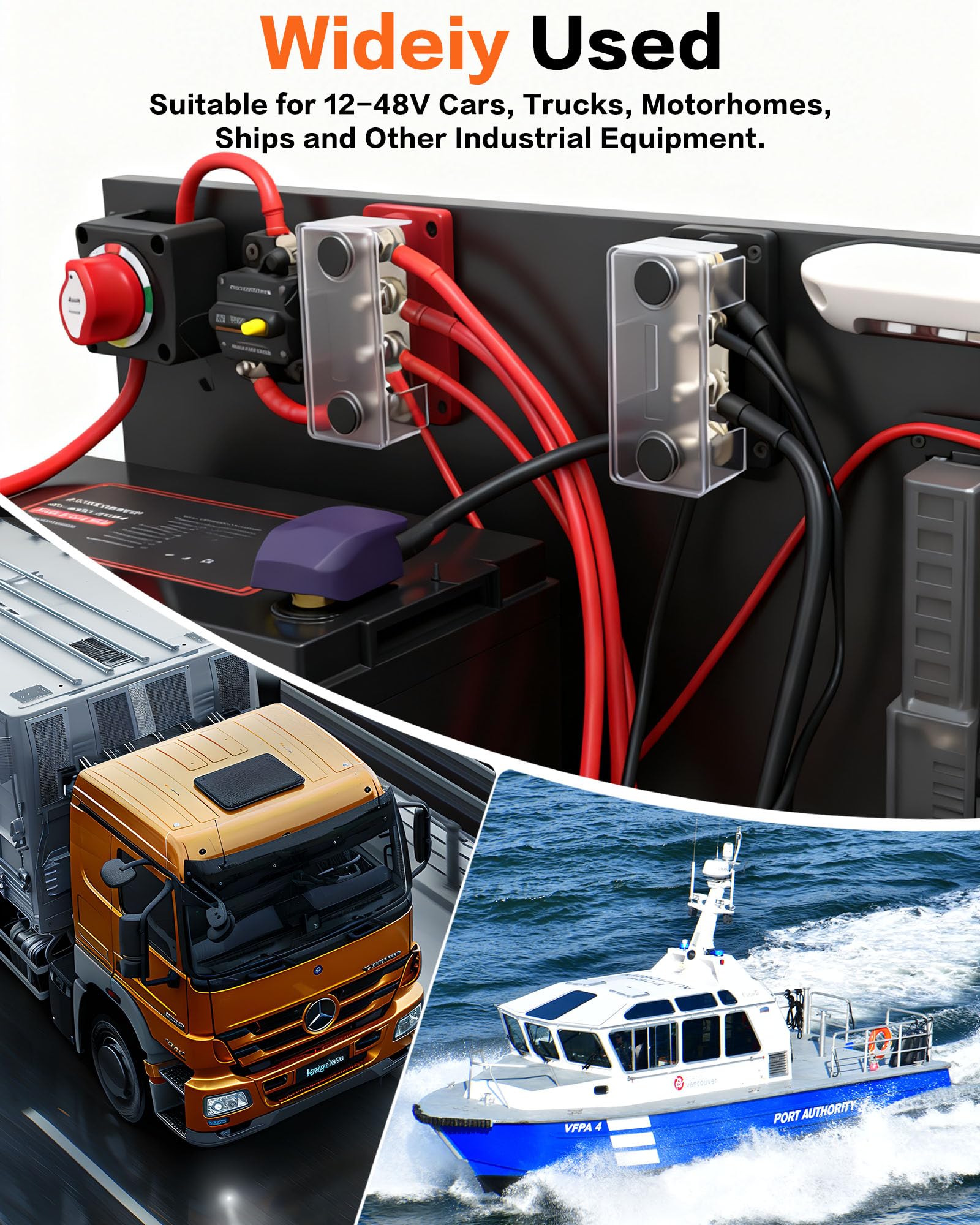 IZTOSS 600 A Sammelschiene, 0,95 cm, Hochleistungs-Hochstrom-Stromverteilerblock, 48 V, 4 x M10-Modul-Design, Klemmbolzen, Batterie-Abzweigblock für Batterie, Marine, Wohnmobil, LKW, 2 Stück