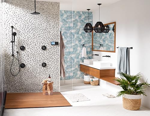 Miniatura 3 de Moen Mosaic Matte Black Round Two Function Body Spray, requiere válvula, TS1422BL