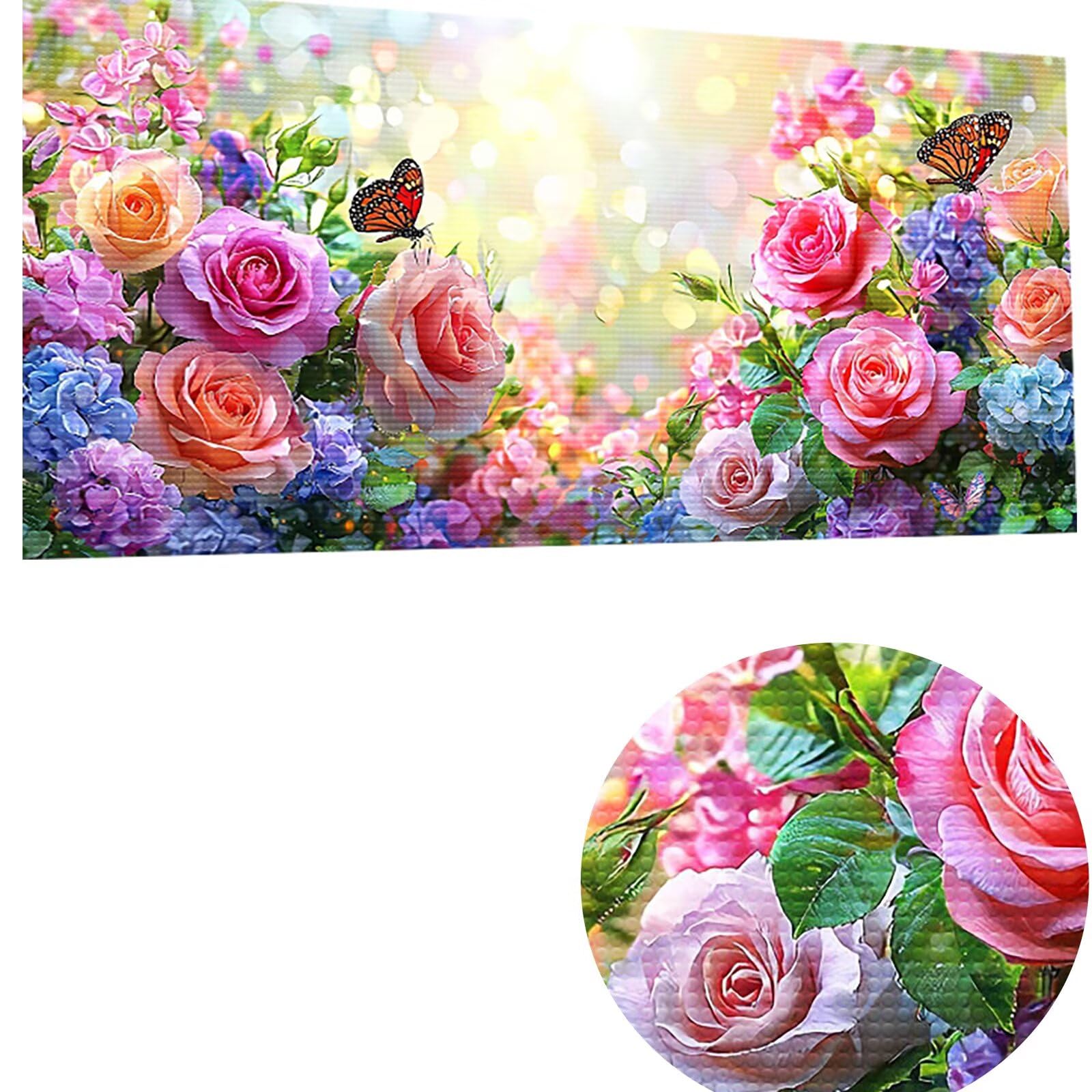 Diamentowa sztuka róża diamentowe zestawy do malowania dla dorosłych motyl 1 duża 100 x 200 cm sztuka i rzemiosło dla dzieci początkujących DIY 5D pełne wiercenie kryształ klejnot sztuka haft
