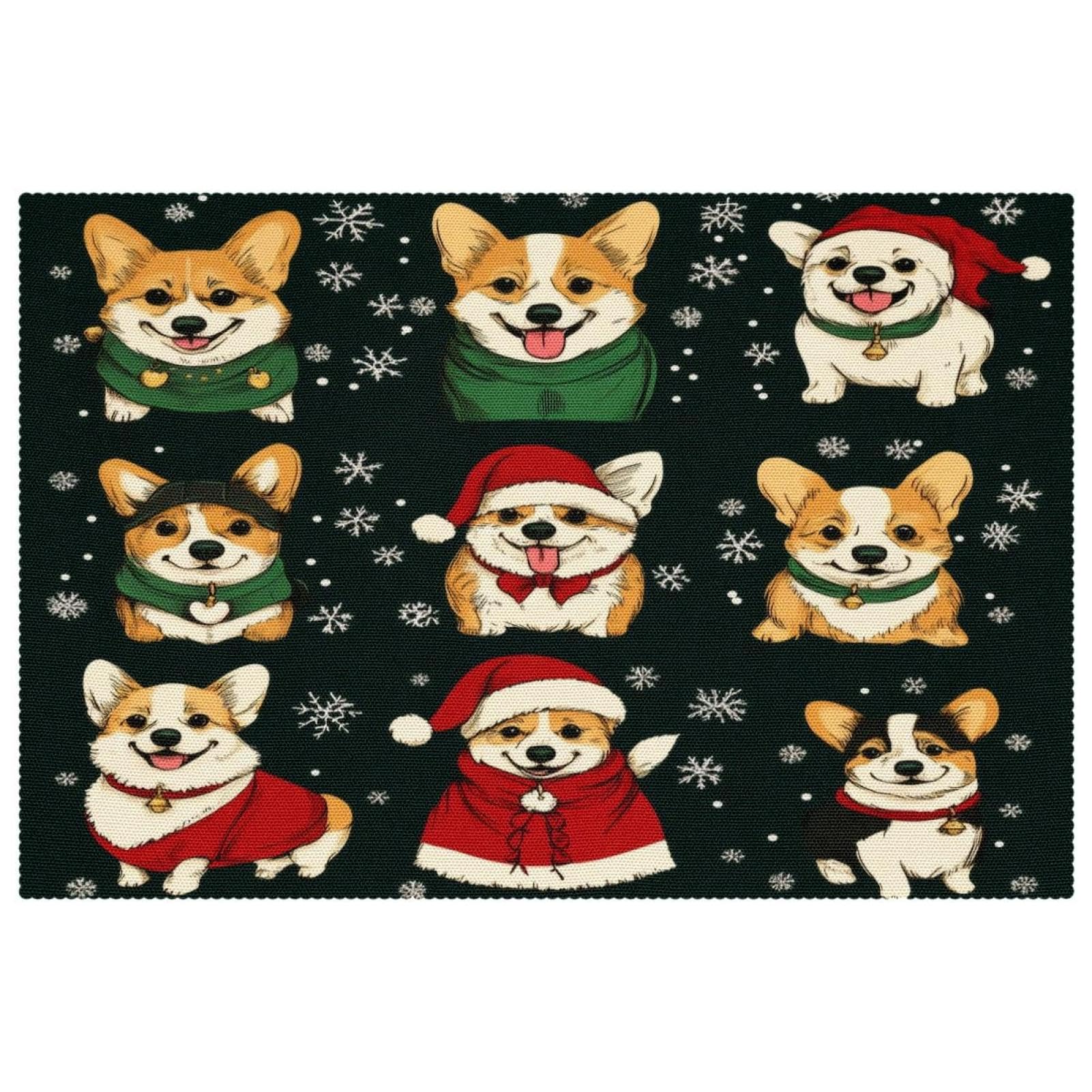 Set de table de Noël en forme de chapeau lot de 6 pièces antidérapant