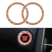 Vista 11 de WINKA Cubierta de botón de arranque y parada del motor de automóvil, accesorios brillantes para automóvil, 2 unidades, tapas de anillo de encendido