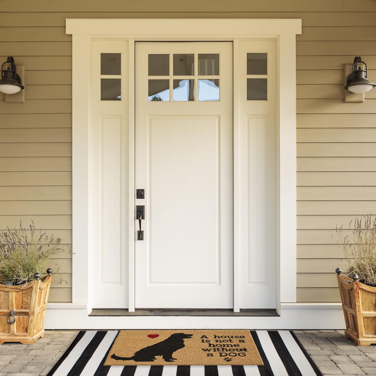 DII Pet Print Collection Natural Coir Doormat, 17x29, Not A Home w/o A Dog