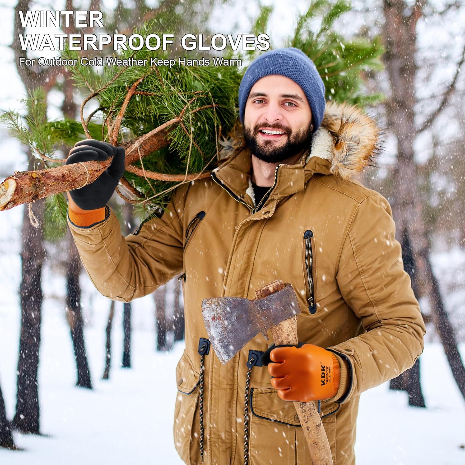 Winter Waterproof Gloves for Men and Women, Work Gloves for Cold Weather, Thermal Insulated Freezer Gloves - Image 2