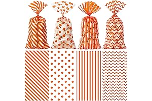 Autumn Foliage Delight: Whaline Orange Cellophane Bags