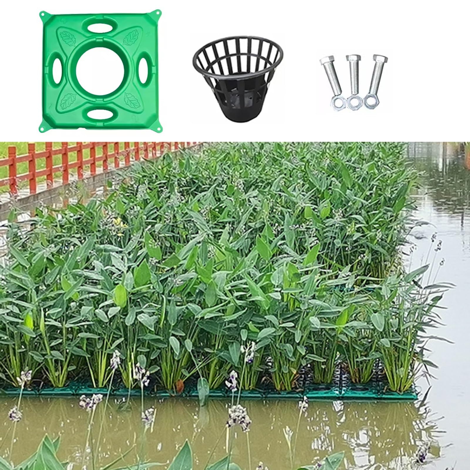 Cesto Galleggiante per Piante acquatiche per laghetto, Grande Isola per Piante acquatiche, migliora Il laghetto per Koi e Pesci, cesti galleggianti per Piante acquatiche da Giardino, Kit per