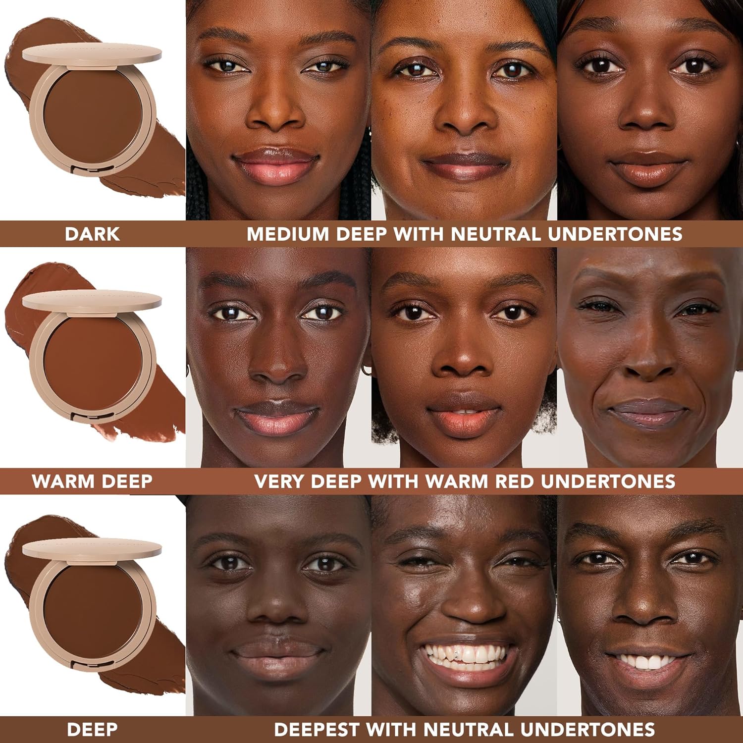 No Makeup Makeup Foundation, Weightless Cream-Balm Formula Conceals, Corrects and Camouflages with Skin-Tone Adaptive Flexshade Technology, Buildable, Long-Lasting, Cruelty-Free, Vegan, Warm Deep