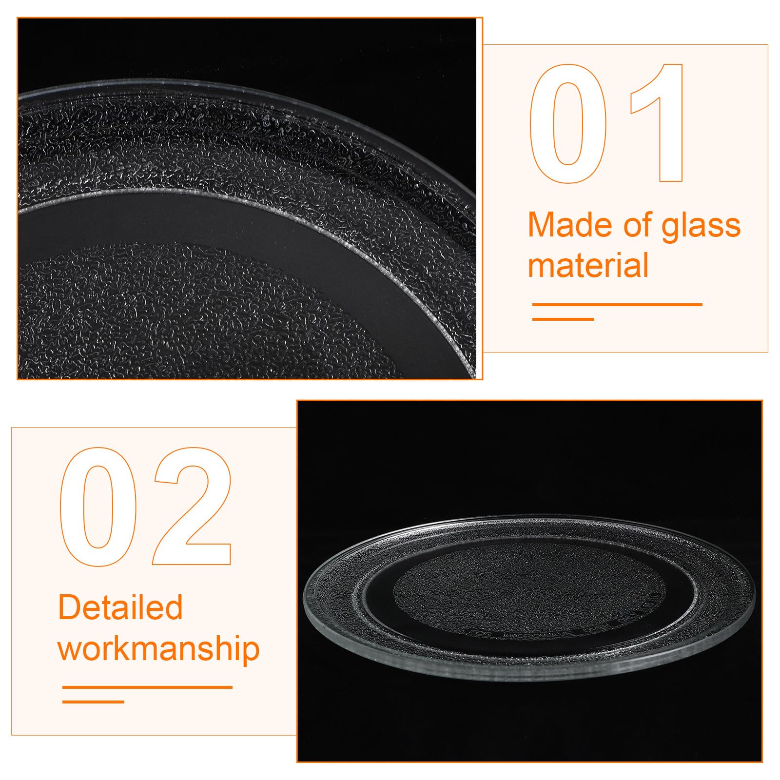 Plato Giratorio Fácil de Limpiar de Blanco para Microondas de 24.5 Cm y Sencillo de Instalar, Compatible Horno Microondas para Uso Diario