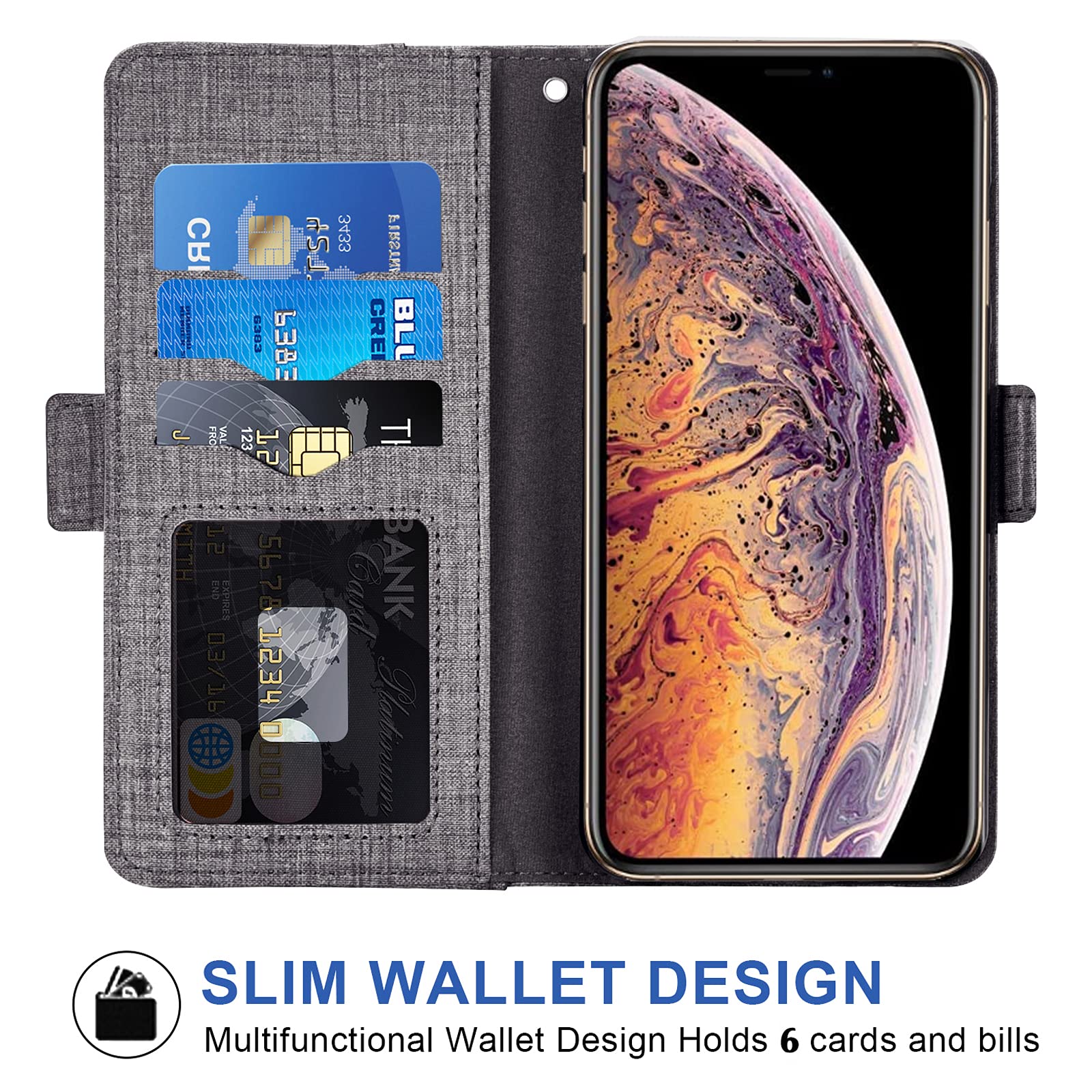 Asuwish Custodia Per IPhone XS/X Con Supporto Ad Anello Magnetico, Cover Sottile In TPU Con Anello Girevole E Pellicola In Vetro Temperato Inclusa, Blu