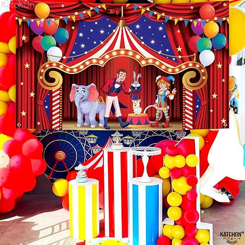 Miniatura 8 de KatchOn, Telón de fondo de carnaval para decoraciones de carnaval, grande, 72 x 44 pulgadas, pancarta de bienvenida al carnaval, grande, 120 x 20