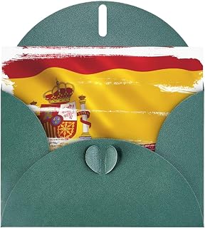 Spain Flag Dark Green Printed exquisite cards, suitable for birthdays/parties/thank you blessings