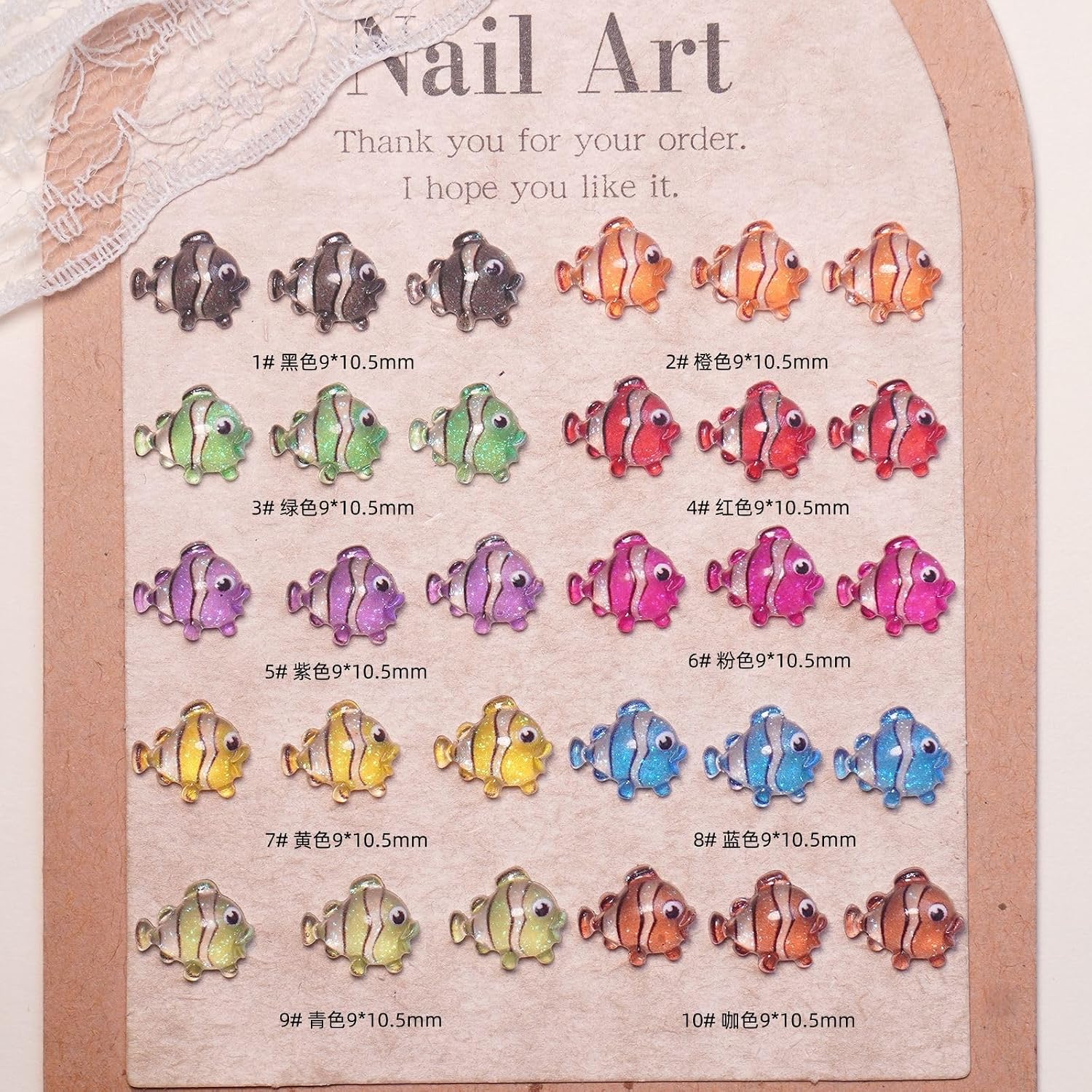 100Pcs Glow in The Dark Fish Nail Charms 3D Mix Colorful Ocean Fish Nail Rhinestones Resin Design Glitter Cute Fish Nail Gems Shiny Summer Ocean Series Nails Jewelry Accessories for Women Manicure image 5