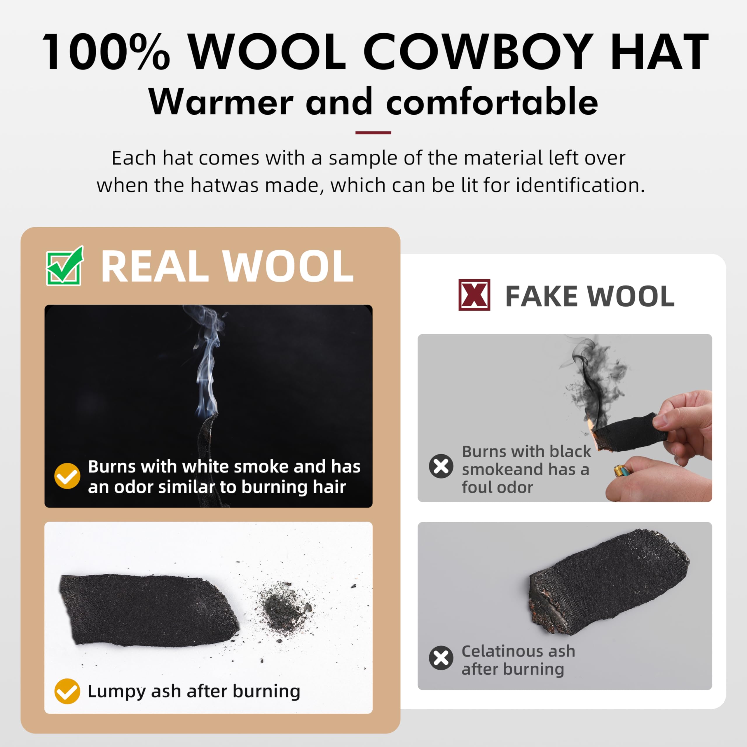 100 % lana para hombre y mujer, sombrero vaquero clásico negro, sombrero de vaquera, sombrero de fieltro con dos bandas decorativas