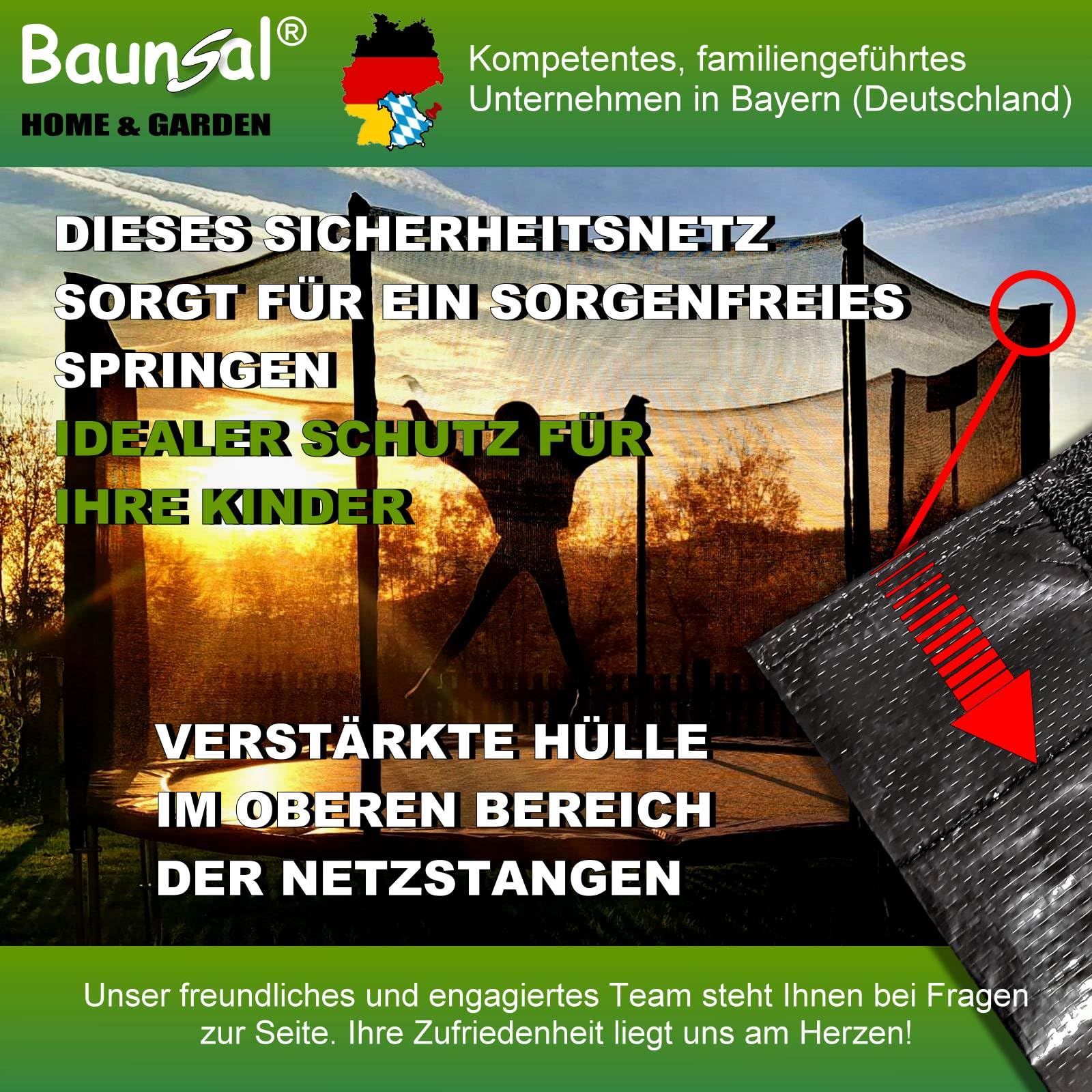 Trampolin Sicherheitsnetz Ø 183 185 244 250 275 277 300 305 335 337 366 370 396 400 427 430 457 460 487 490 (JS+EXD) Ersatzteile Netz Schutznetz Ersatznetz Gartentrampolin Outdoor