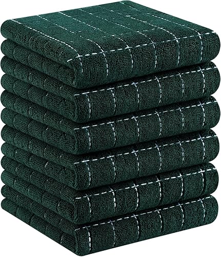 Miniatura 88 de Homaxy Toallas de cocina de rizo de algodón 100% (gris oscuro, 13 x 28 pulgadas), diseño a cuadros, suaves y súper absorbentes, paquete de 8