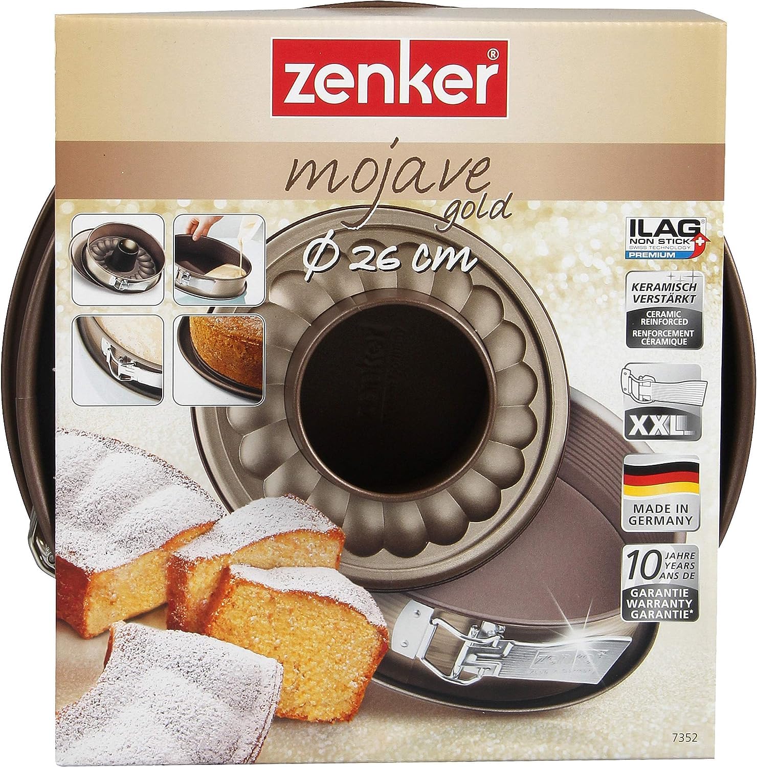 Zenker Springform 26 Cm MOJAVE GOLD, Backform Mit Flachboden Und
