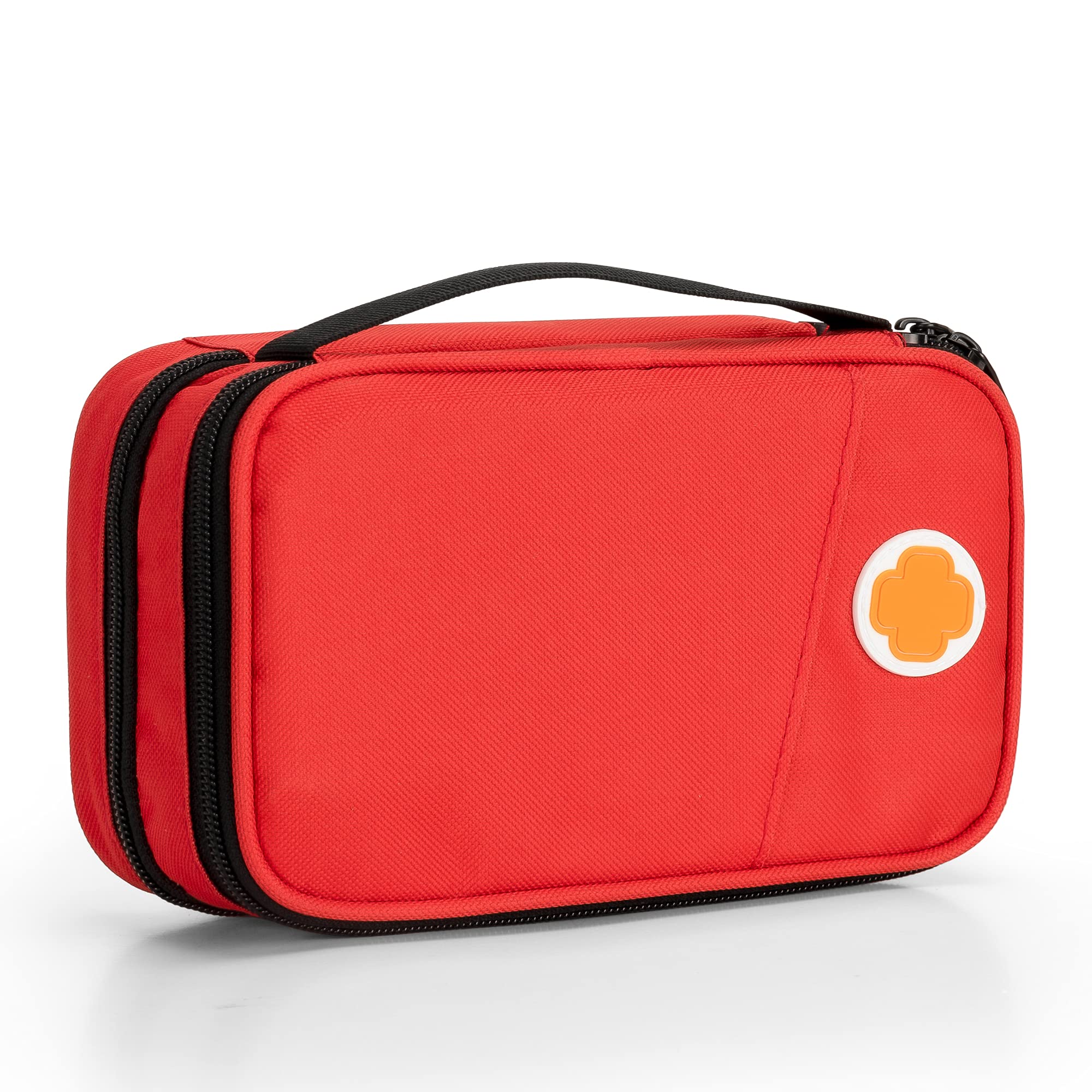 CURMIO Borsa Termica per Insulina, Borsa Viaggio Diabetici Doppio Strato, Astuccio Insulina con Sacchetti Staccabili per Penne Insulina e Forniture per Diabetici, Solo Borsa, Rosso