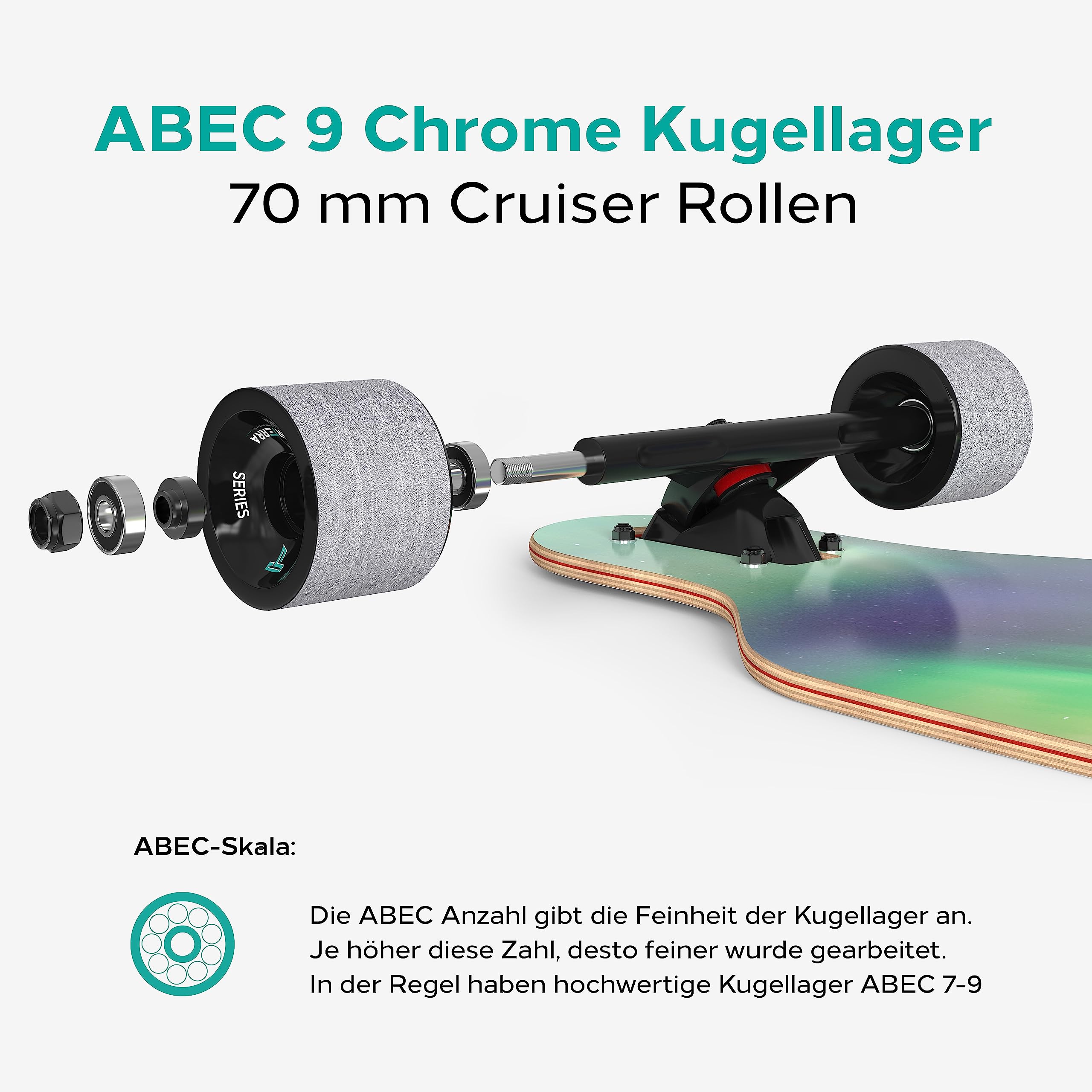 Longboard [oferta de verano] – Longboard adultos y jóvenes – Optimizado hasta el más mínimo detalle para aventuras inolvidables en la tabla larga