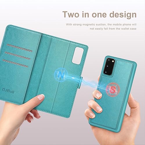 Miniatura 9 de Funda tipo cartera desmontable 2 en 1 para Samsung Galaxy S20 de 6.2 pulgadas con tarjetero de crédito, bloqueo RFID, funda protectora de piel