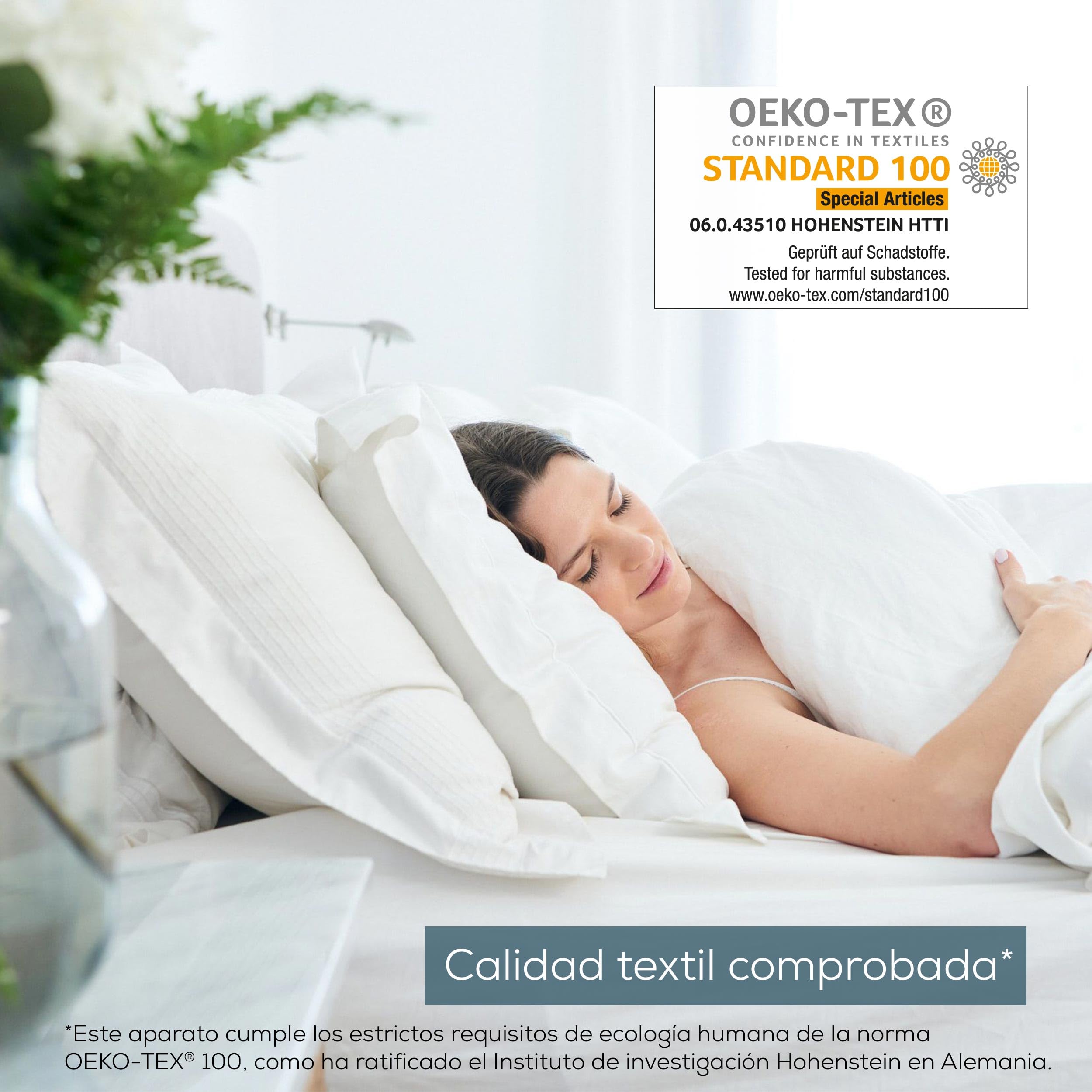 Beurer Cama térmica UB 60, acogedora almohadilla térmica con 4 niveles de temperatura y calentamiento rápido, lavable a máquina, blanca