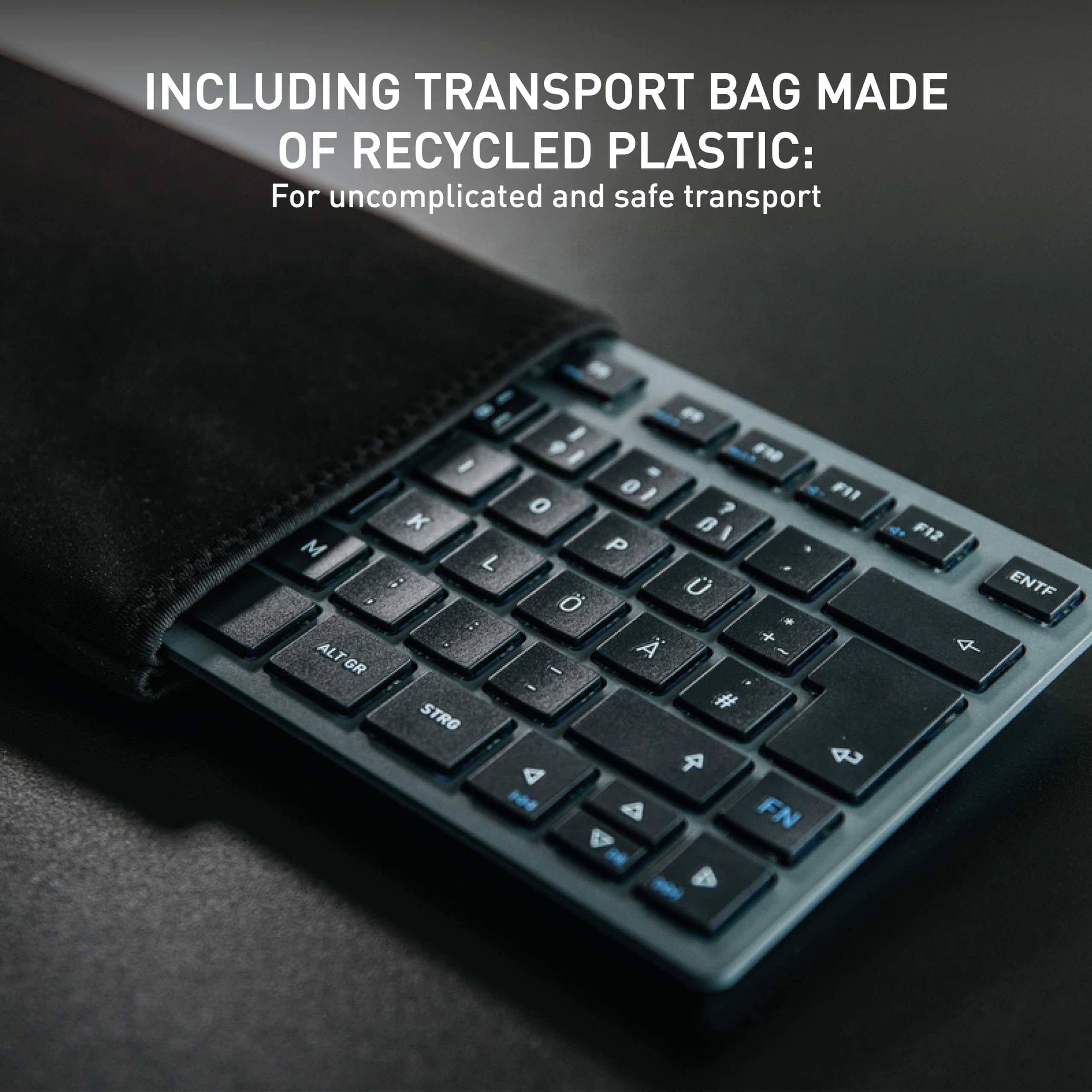 CHERRY KW 7100 MINI BT, Compact Toetsenbord voor Meerdere Apparaten met 3 Bluetooth-kanalen, US-internationale Lay-out (QWERTY), Plat Ontwerp, incl. Draagtas, Agave Green