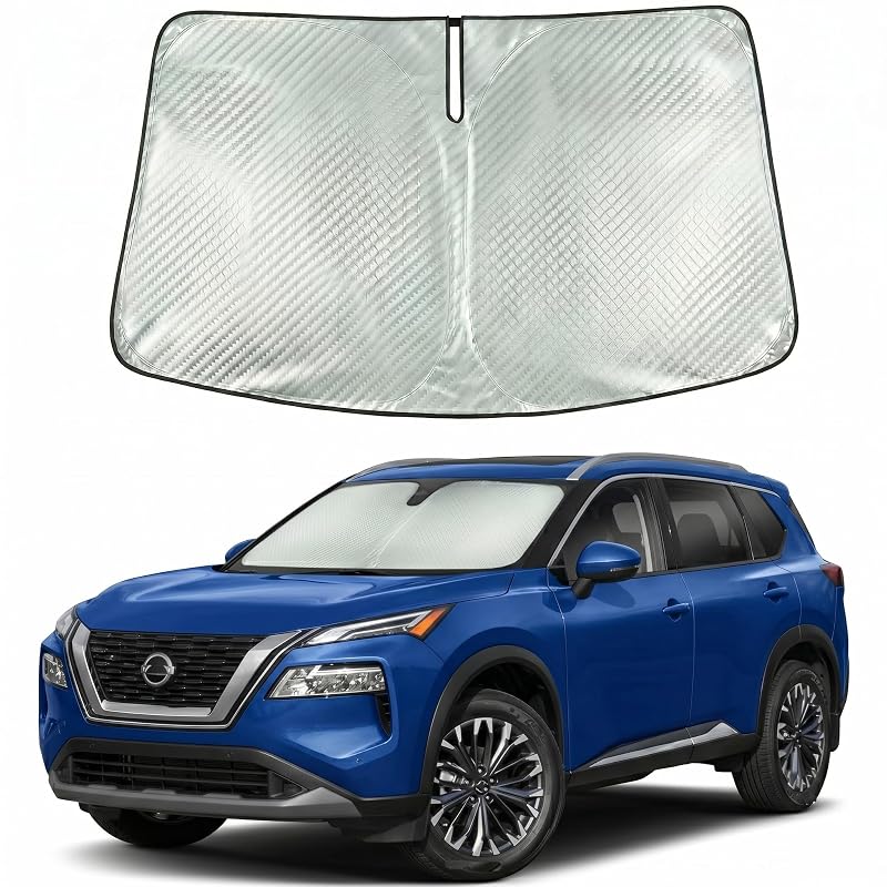 Protetor solar para para-brisa Giselia compatível com Nissan Rogue 2021–2026, dobrável com padrão diamante, modelo Z025