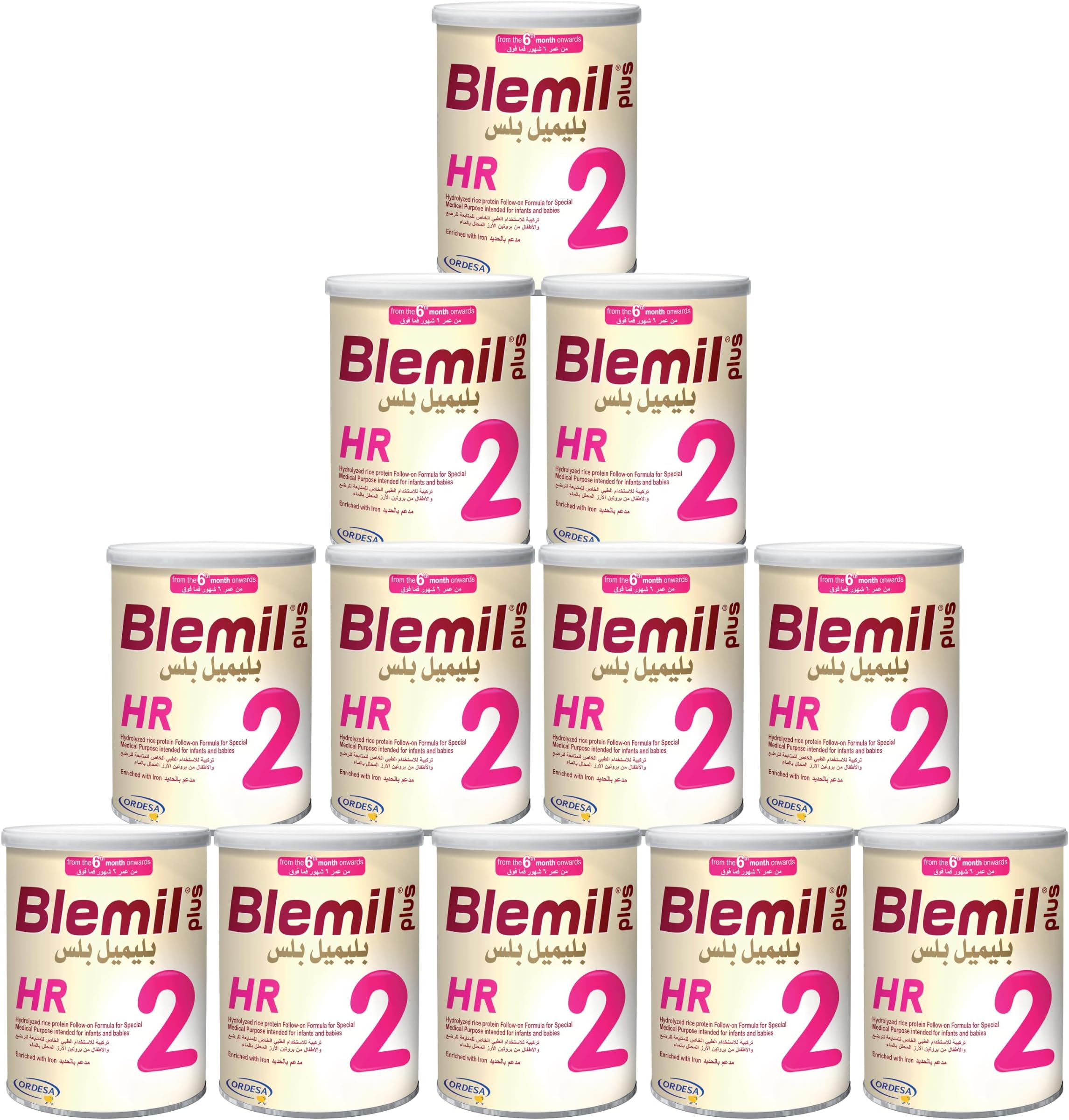 Blemil Plus 2 HR Follow-up Formula | HR Hypoallergenic Infant Milk for 6-12 Months & Hydrolysed Protein for Sensitive Digestion & Complete Milk-Based Nutrition | 400g (Pack of 12)