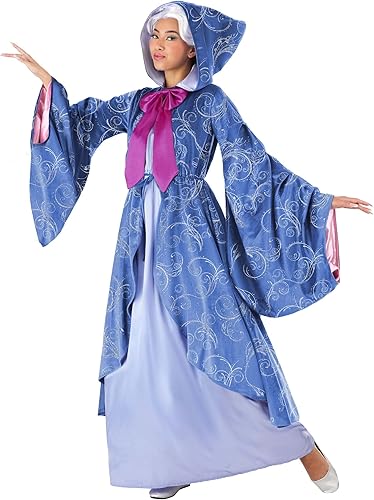 Cinderella Adult Premium Purple Fairy Godmother Costume Womens, Magical Dress Halloween Outfit