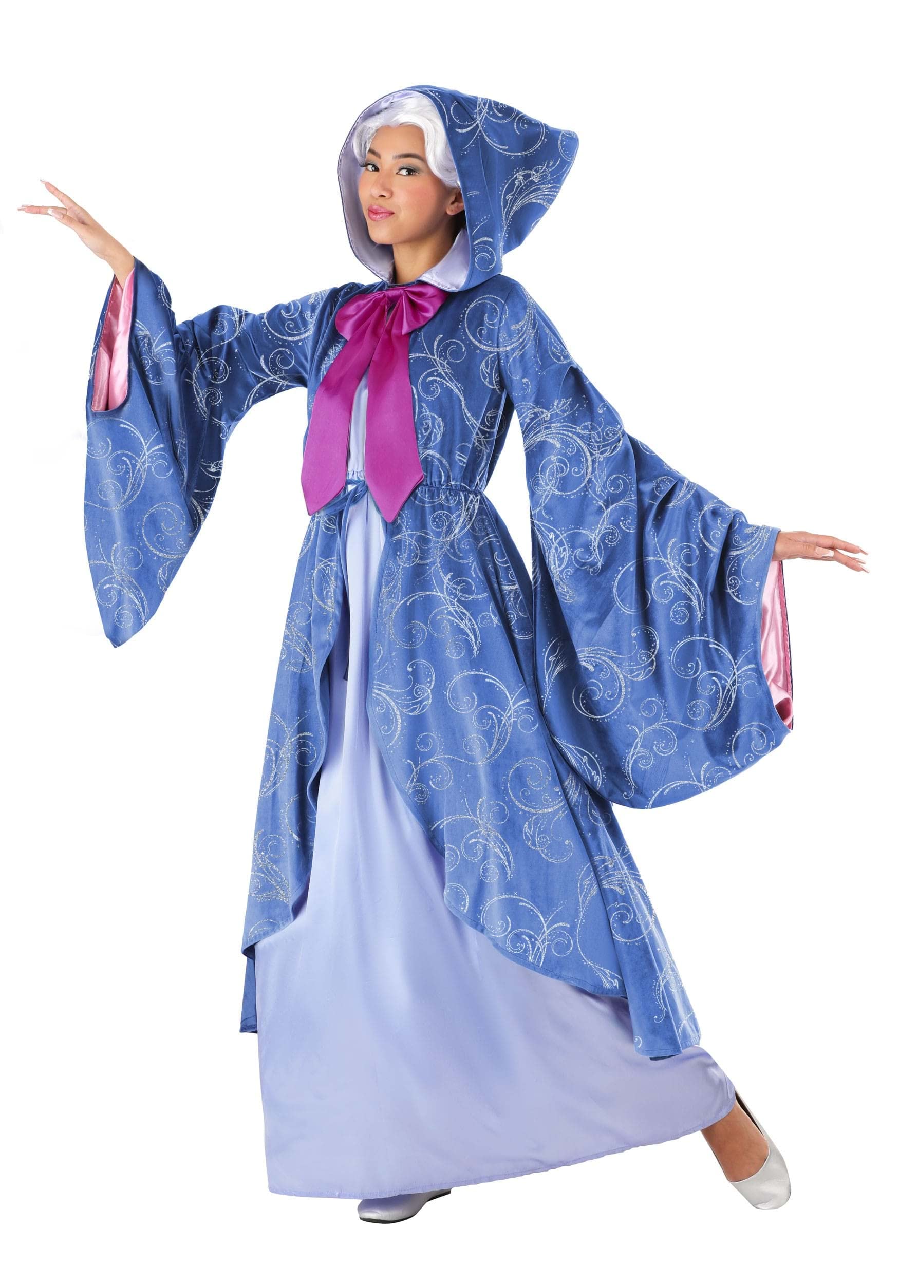 Cinderella Adult Premium Purple Fairy Godmother Costume Womens, Magical Dress Halloween Outfit
