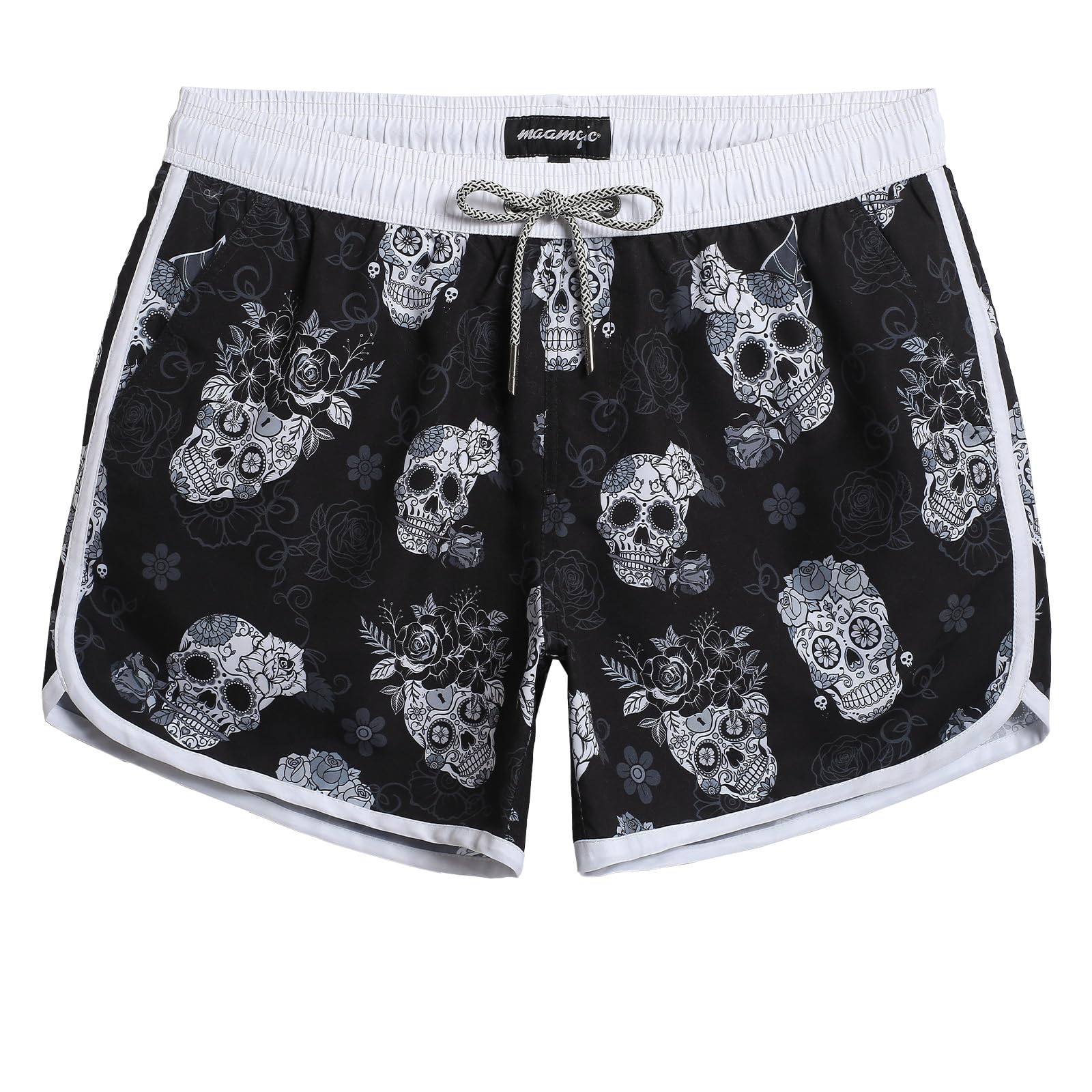 Mens Boys 80s 90s Vintage 4 Way Stretch Swim Trunks with Mesh Lining Quick Dry Swim Suits Board Shorts-image-44
