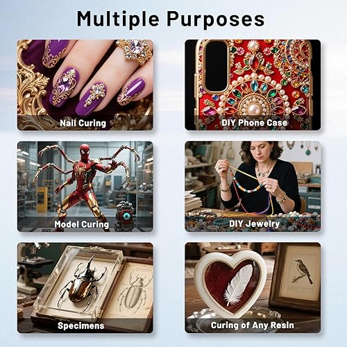 Miniatura 5 de Lámpara de luz de curado de resina para impresora 3D Caja de luz de curado de gran tamaño para máquina Impresora 3D Luz LED 365nm Resina