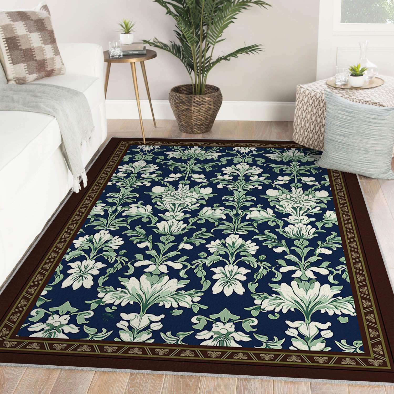 Tapis 180x270 salon lavable et résistant aux taches pour intérieur classique et salle à manger