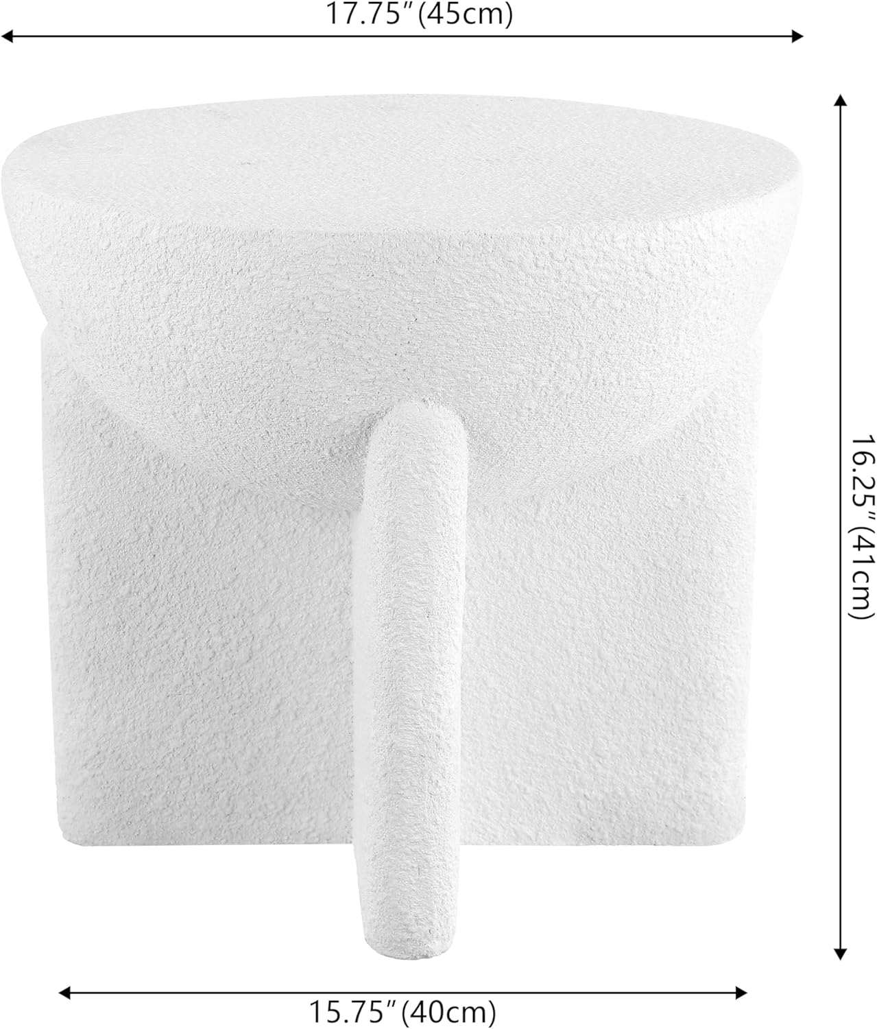 JONATHAN Y TBL1109B Brady 16.25" Minimalist Modern Drum Indoor/Outdoor Accent Table Contemporary, Mid-Century, Art Deco, Bohemian, Patio, Garden, Bathroom, Living Room, White Frosted