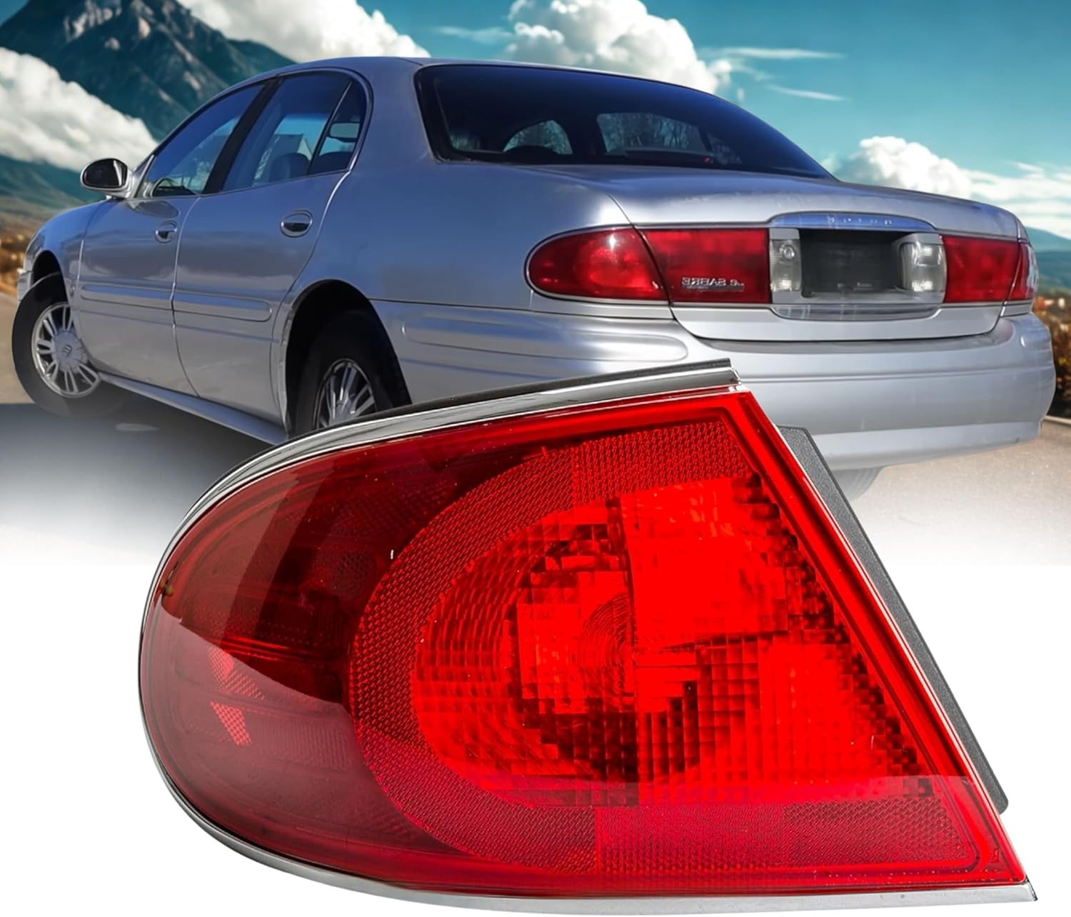 Replacement For Buick LeSabre 2001-2005 Limited, Custom DOT/SAE Compliant, Halogen Tail Light Assembly, Left/Driver Side, 15228559 / GM2800151